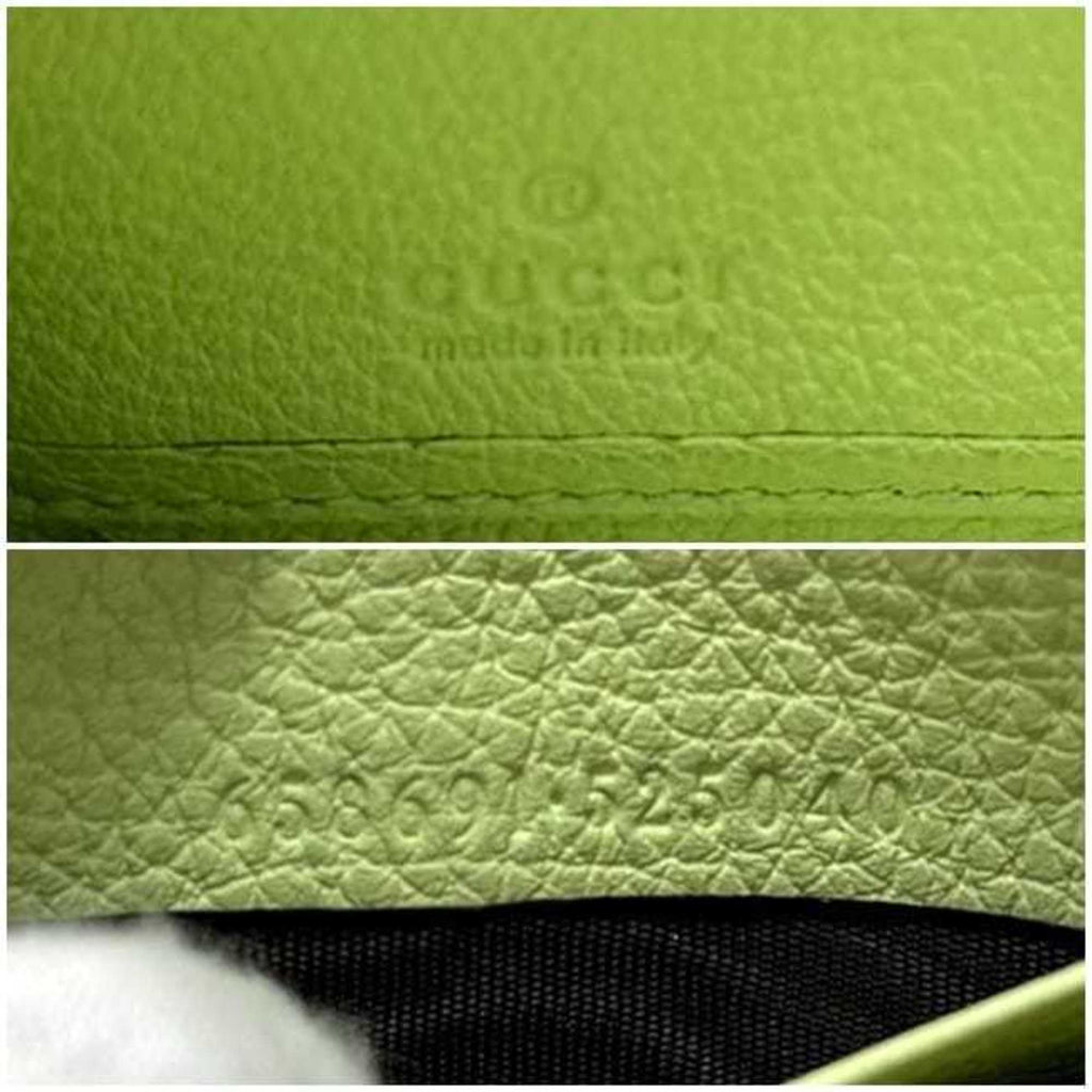 Gucci Light Green Leather Long Wallet (Bi-Fold) (Pre-Owned)