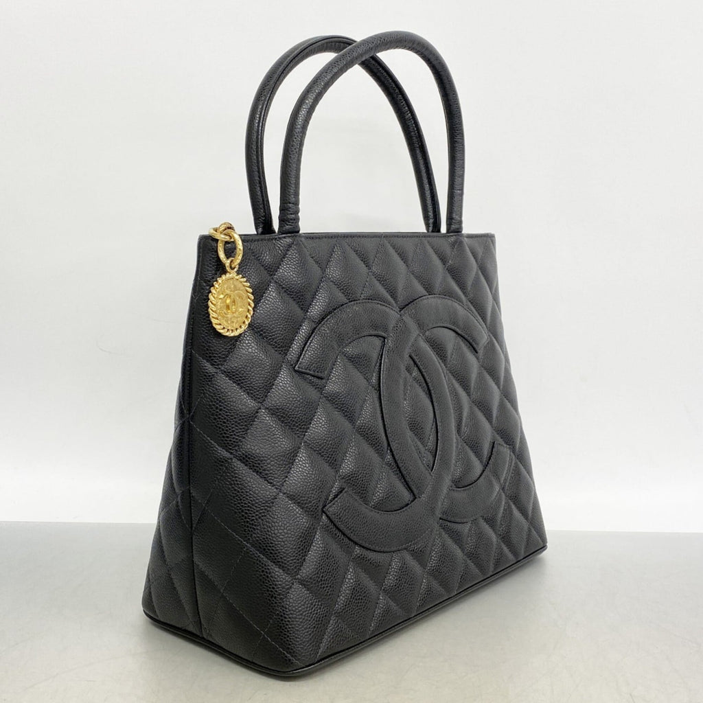 Chanel Black Grained Calfskin Tote Bag