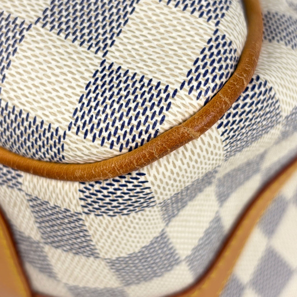 Louis Vuitton White Damier Azur Handbag Shoulder Bag Tote Bag
