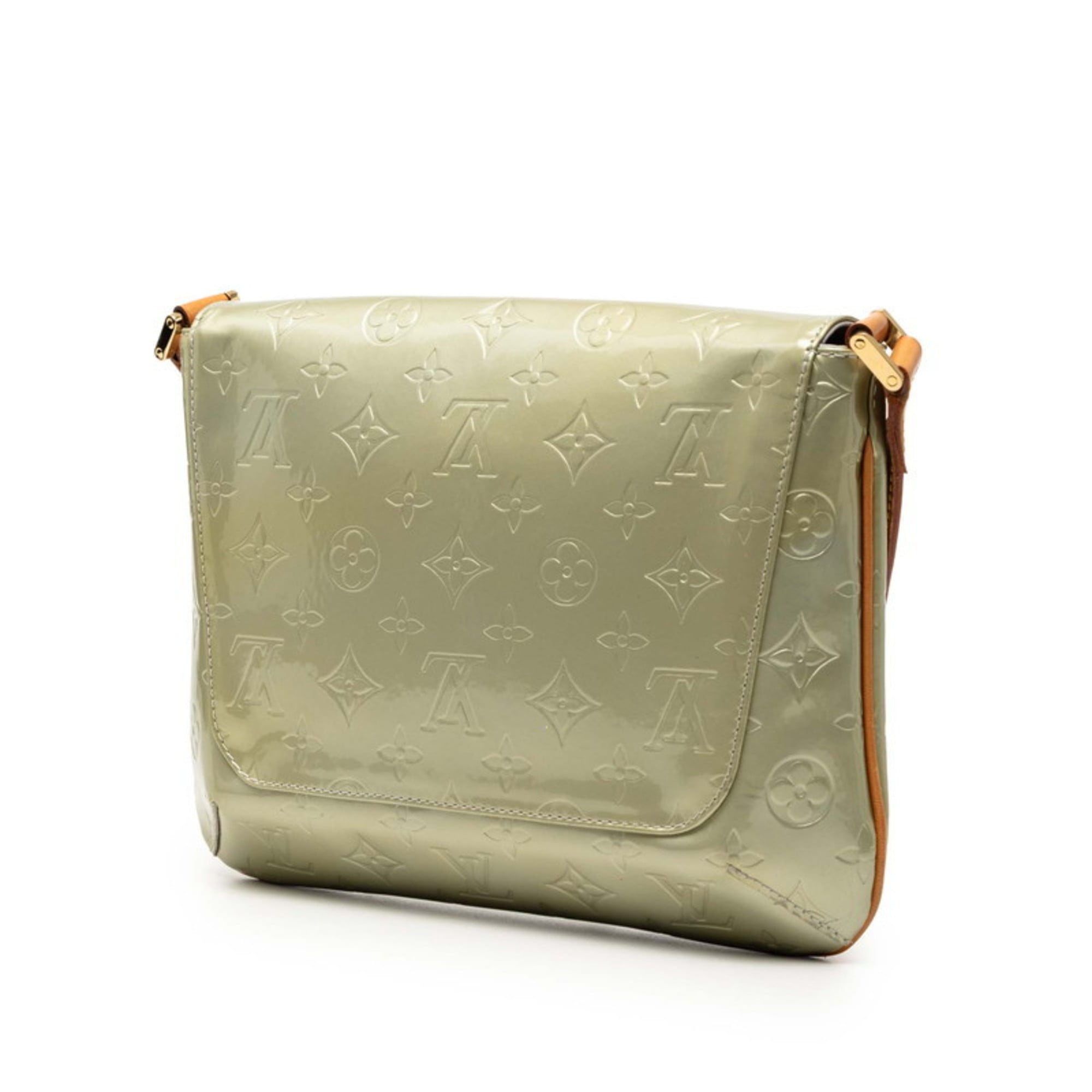 Louis Vuitton Gris Silver Patent Leather Shoulder Bag