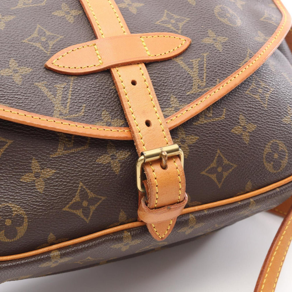Louis Vuitton Brown Coated Canvas Leather Handbag Shoulder Bag