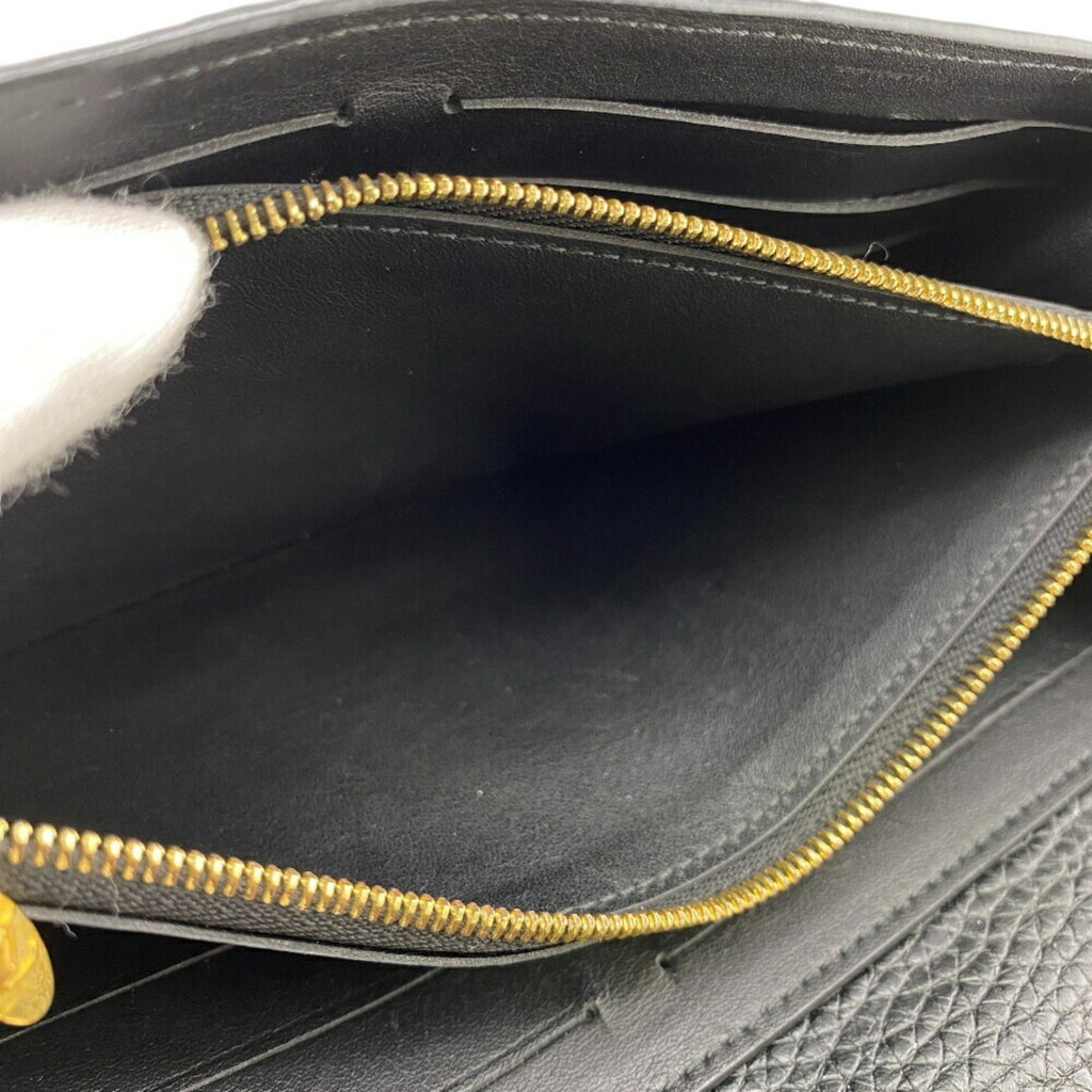 Louis Vuitton Black Leather Long Wallet