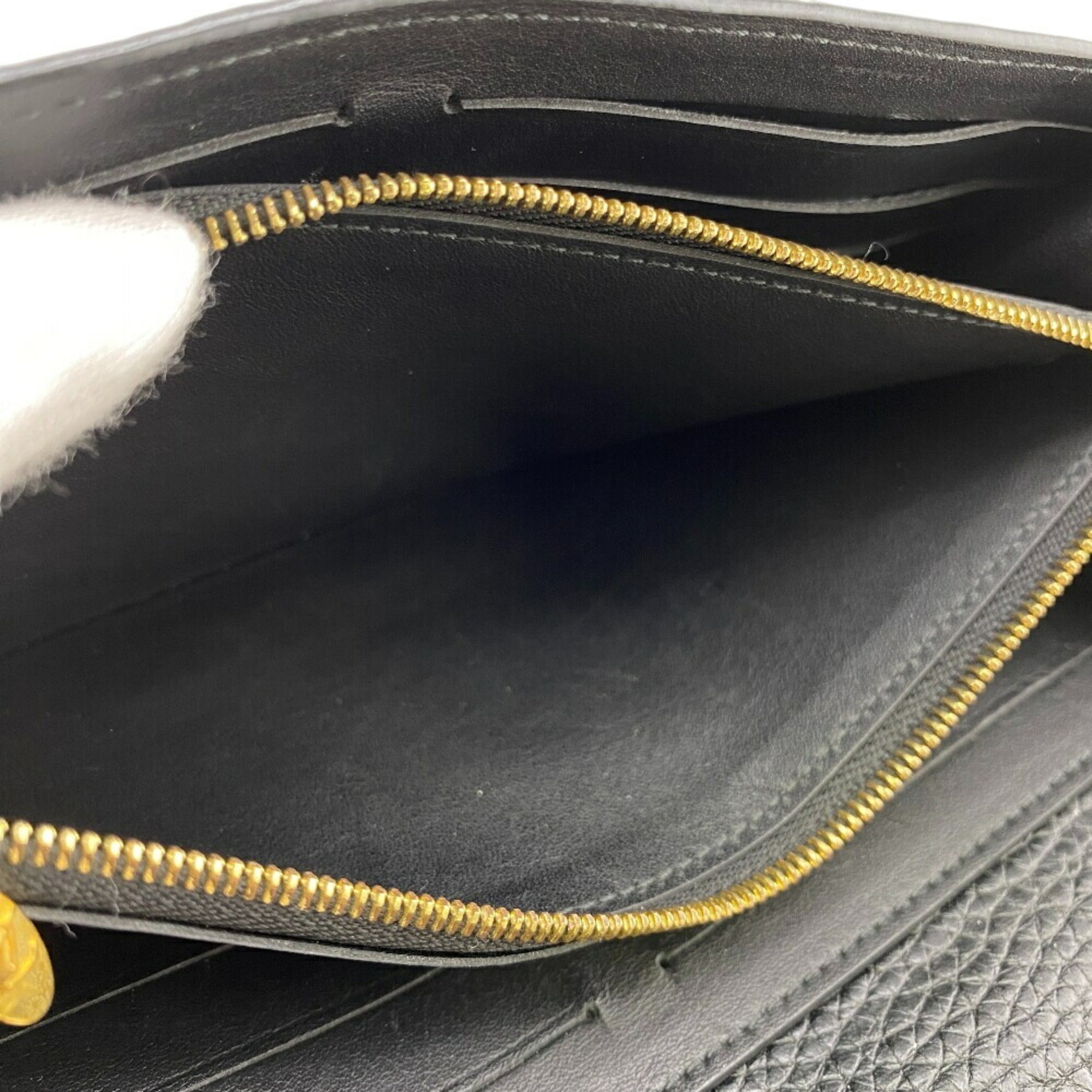 Louis Vuitton Black Leather Long Wallet