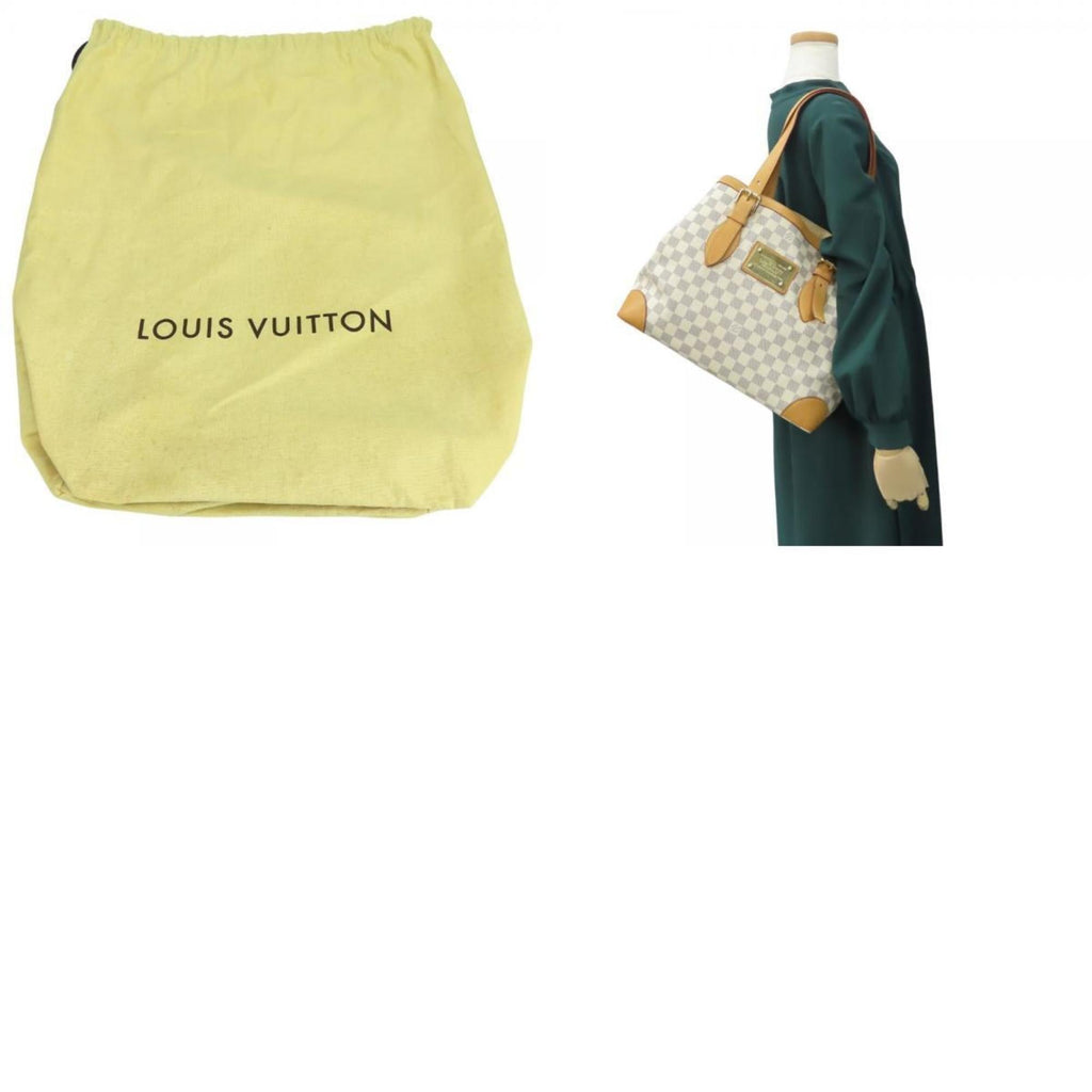 Louis Vuitton White Damier Azur Leather Tote Bag
