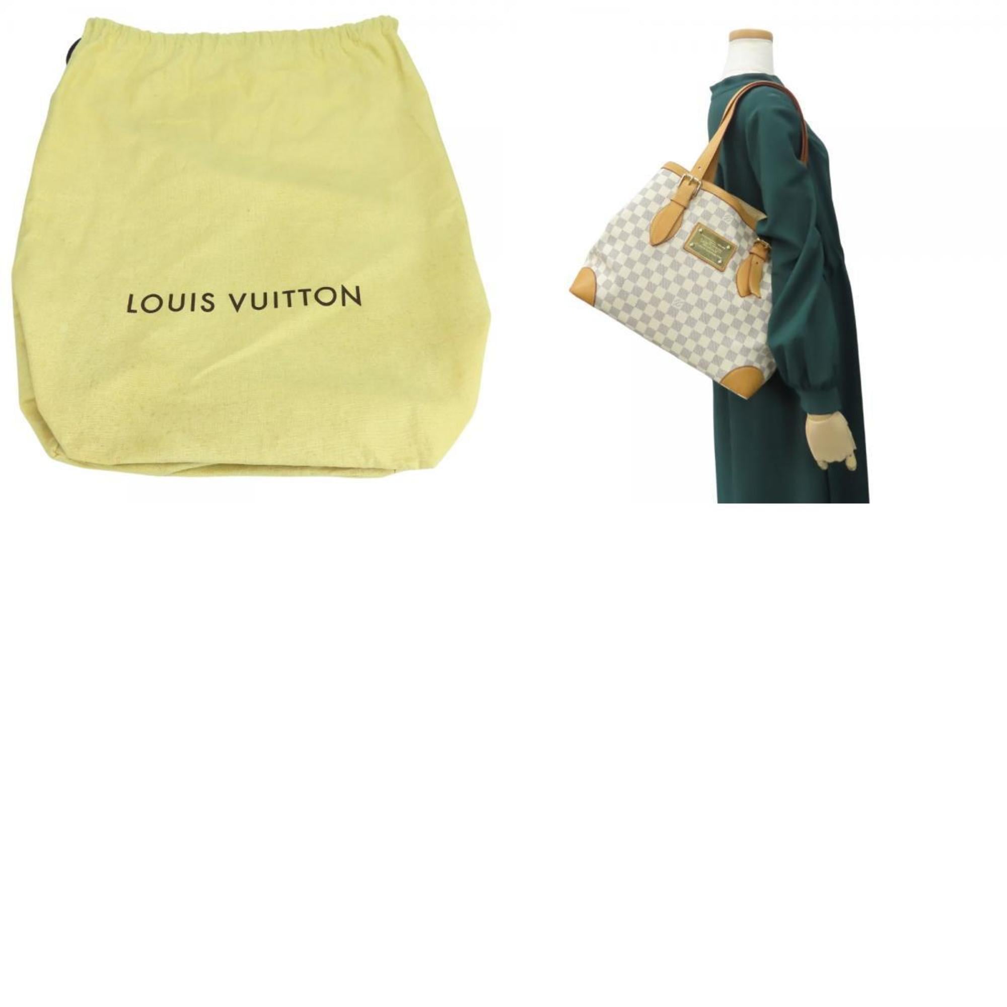 Louis Vuitton White Damier Azur Leather Tote Bag
