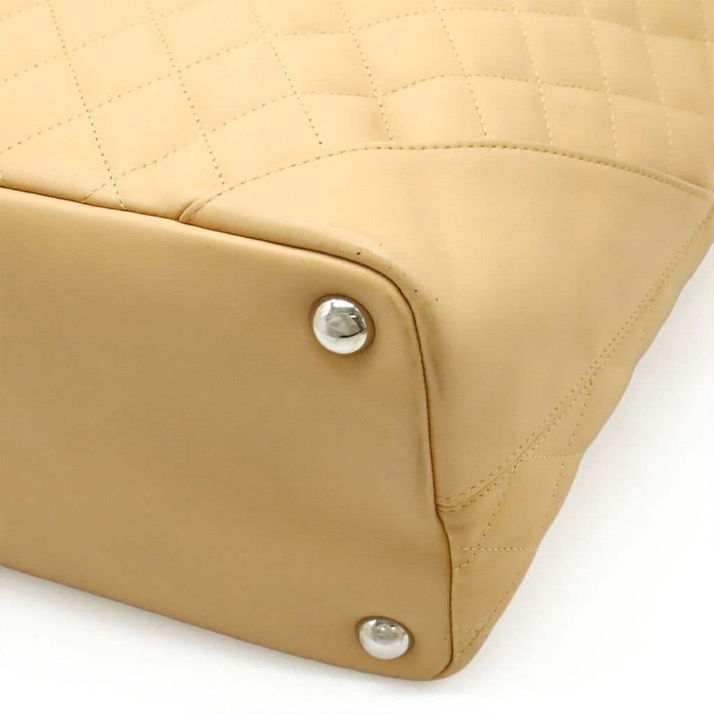 Chanel Beige Yellow Leather Shoulder Bag Tote Bag