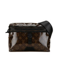 Louis Vuitton Black Brown Vinyl Leather Shoulder Bag