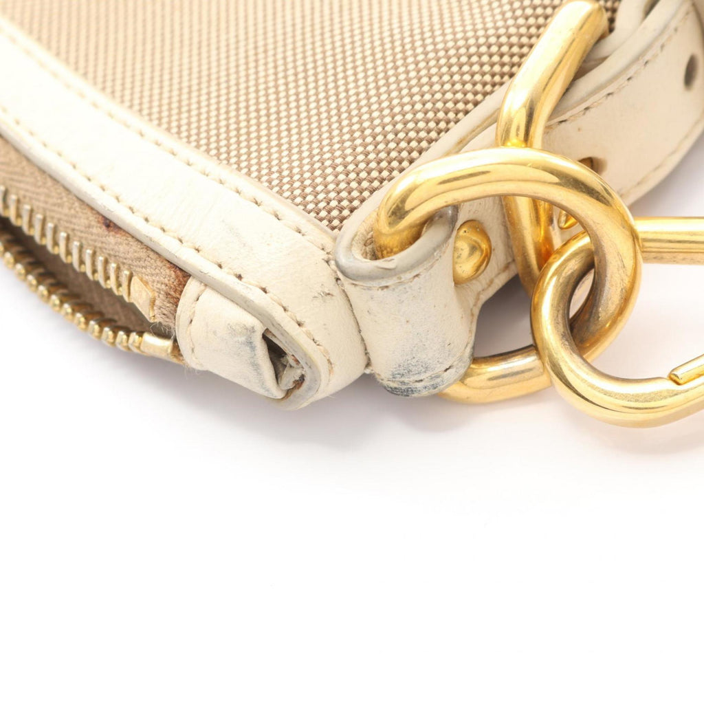 Prada Brown Ivory Canvas Leather Shoulder Bag