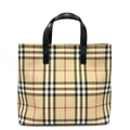 Burberry Beige Black Red Color Pvc Leather Handbag Tote Bag