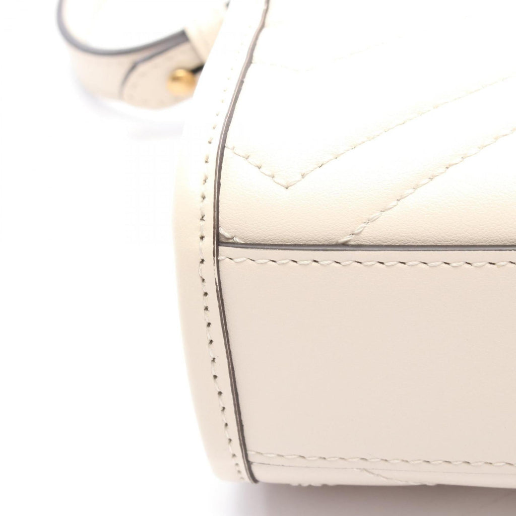Gucci Gg Marmont White Leather Handbag (Pre-Owned)