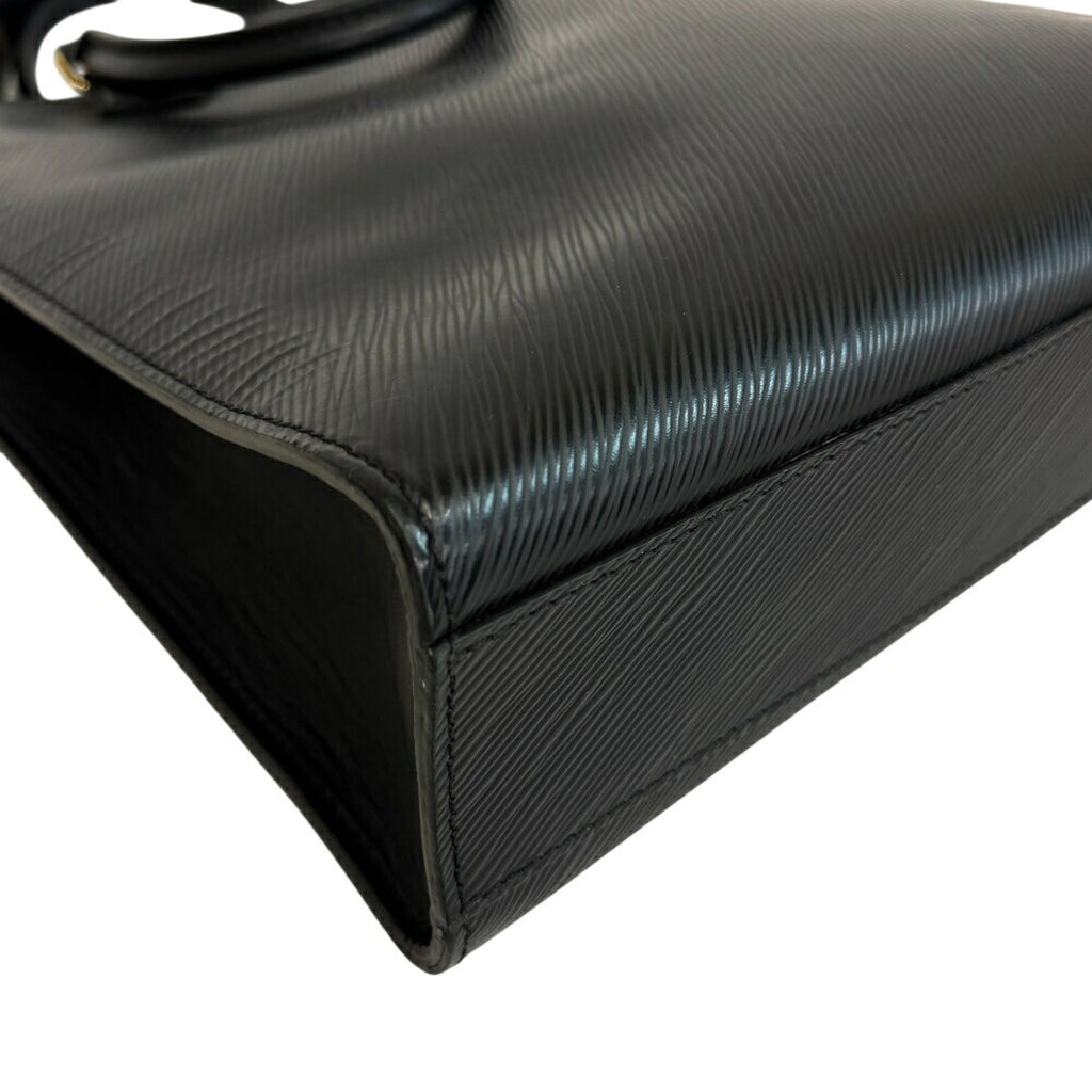 Louis Vuitton Black Leather Handbag Tote Bag