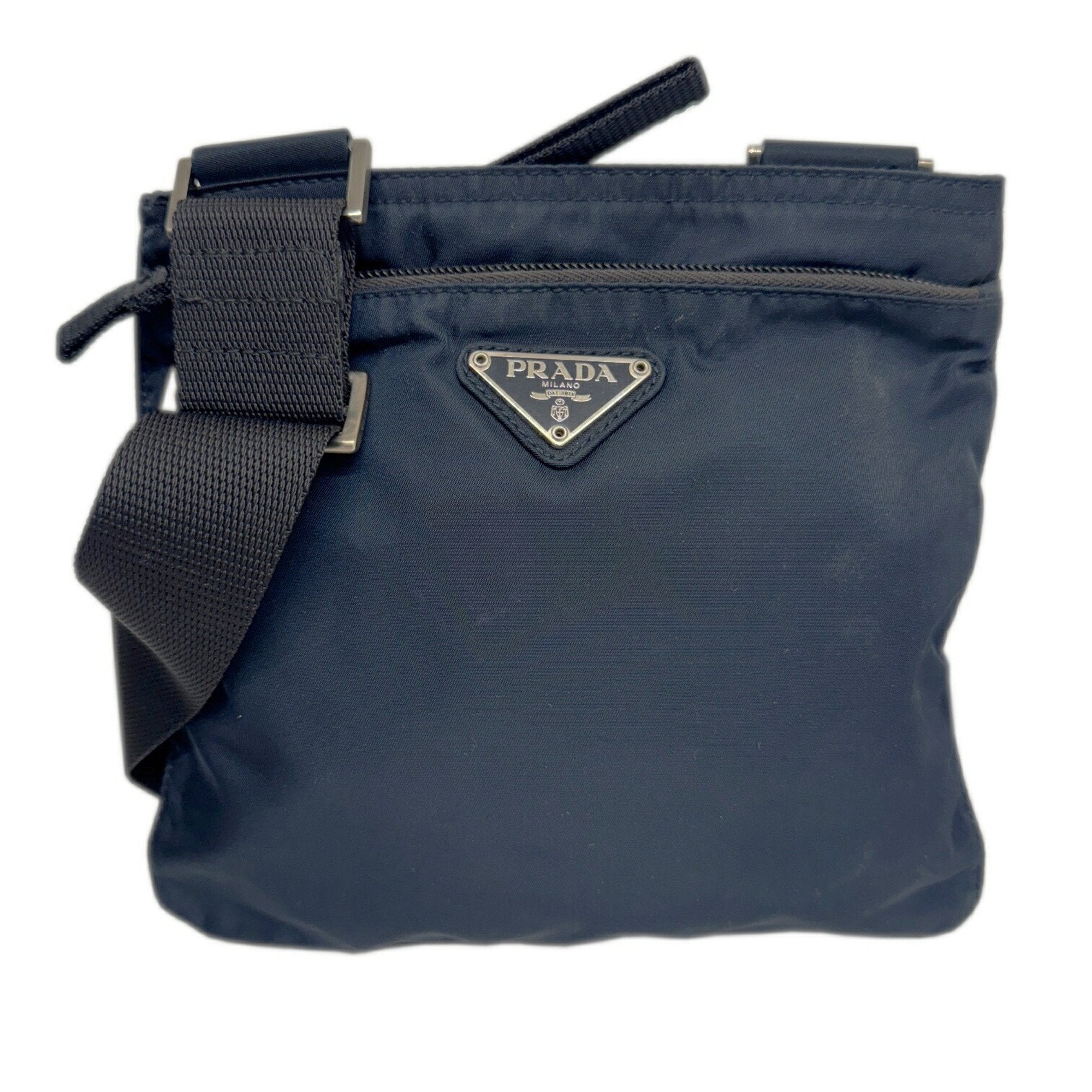 Prada Navy Nylon Pochette Shoulder Bag