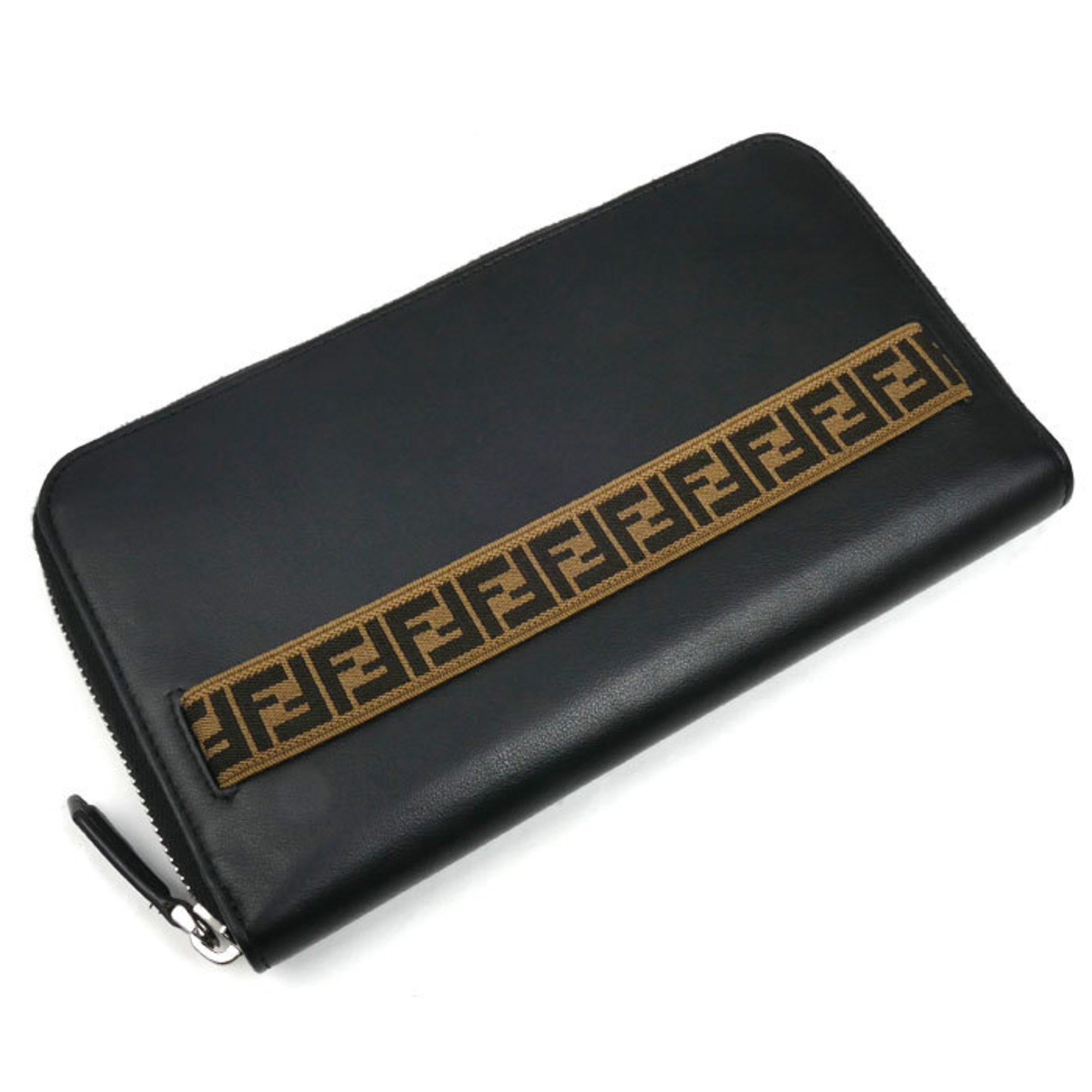 Fendi Black Leather Long Wallet (Bi-Fold)