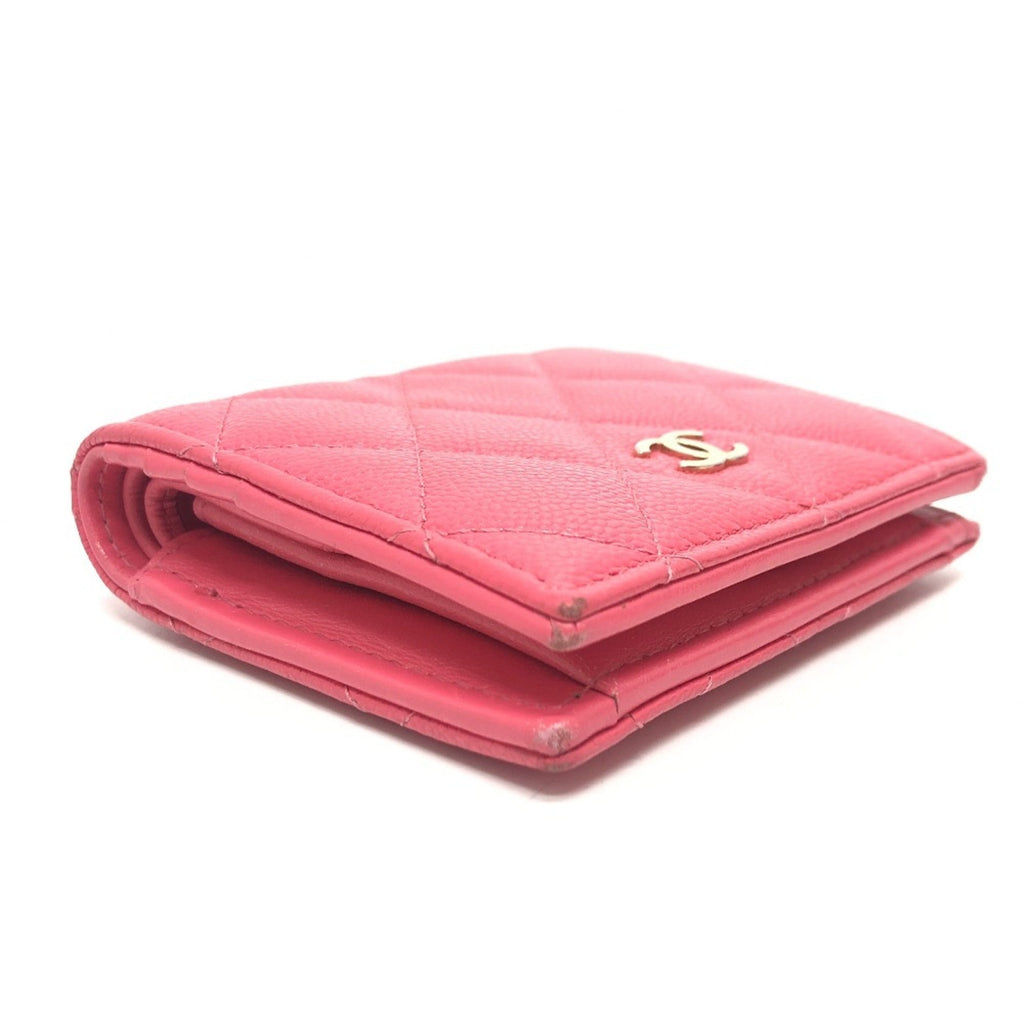 Chanel Pink Grained Calfskin Wallet (Bi-Fold)