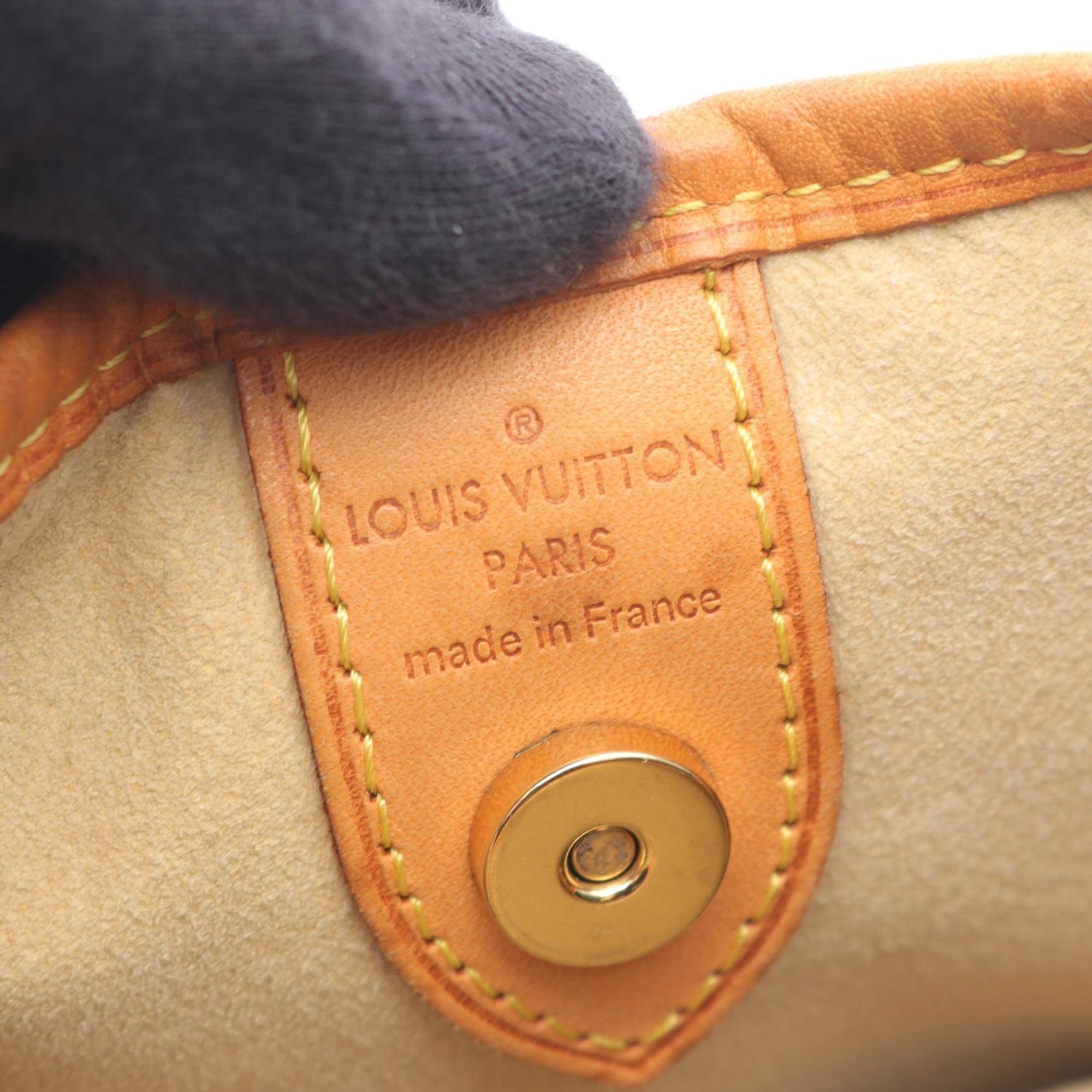 Louis Vuitton Brown Coated Canvas Leather Shoulder Bag