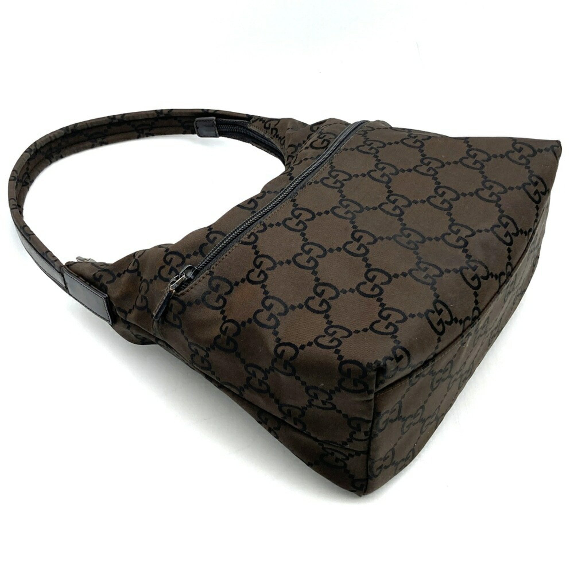 Gucci Brown Nylon Handbag Shoulder Bag (Pre-Owned)