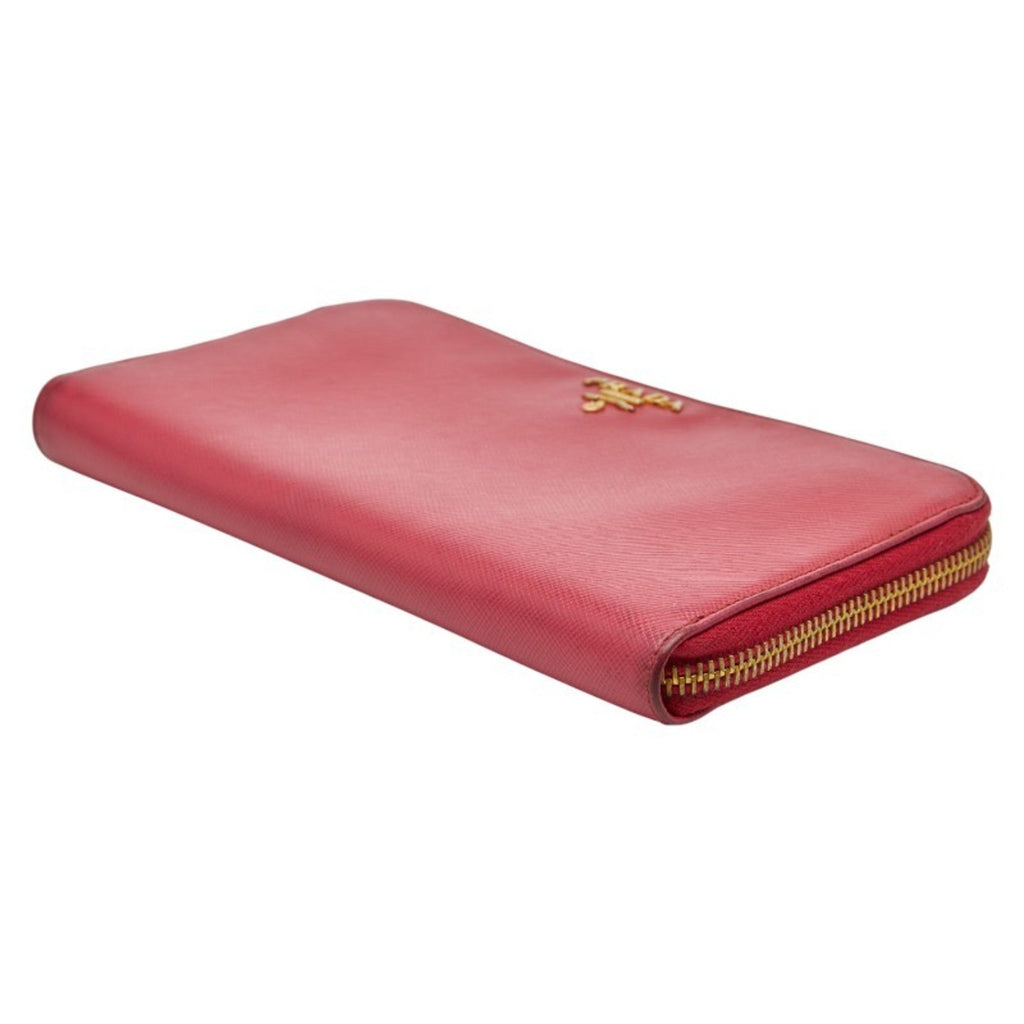 Prada Pink Leather Long Wallet (Bi-Fold)