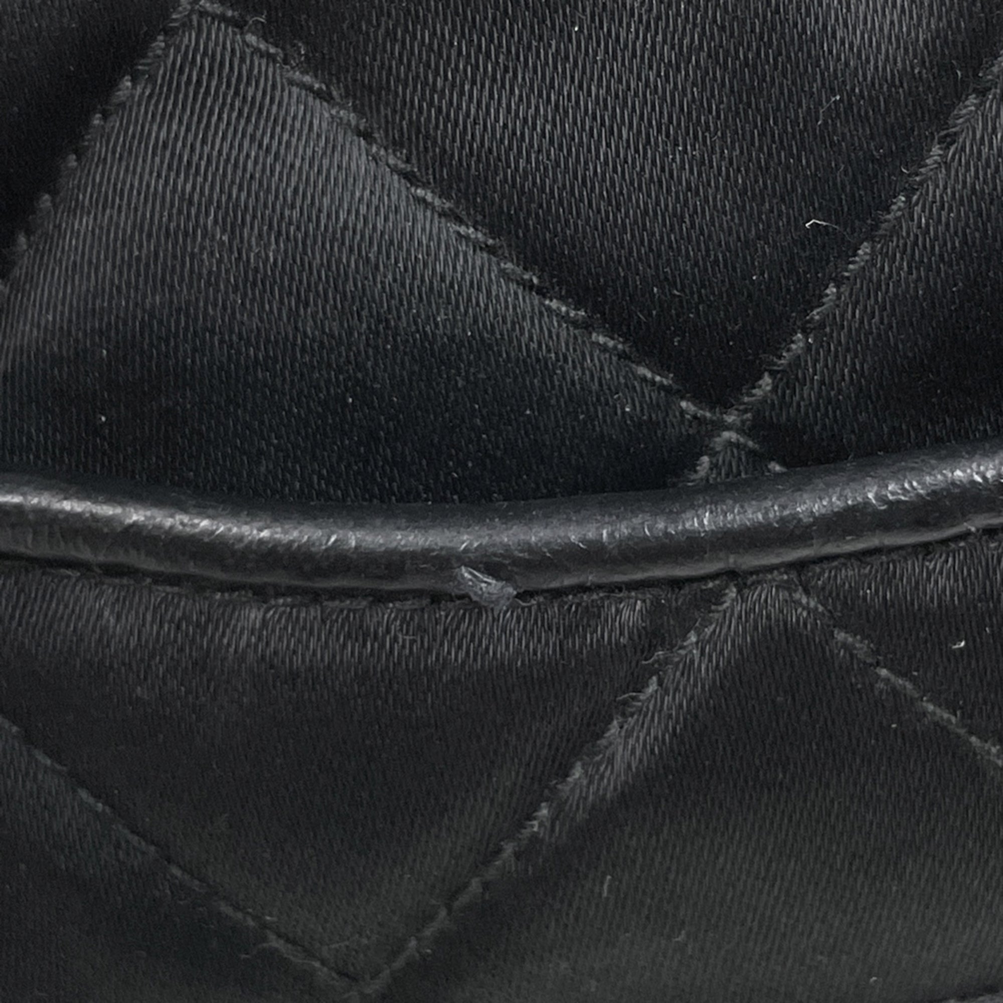 Chanel Matelasse Black Fabric Leather Shoulder Bag