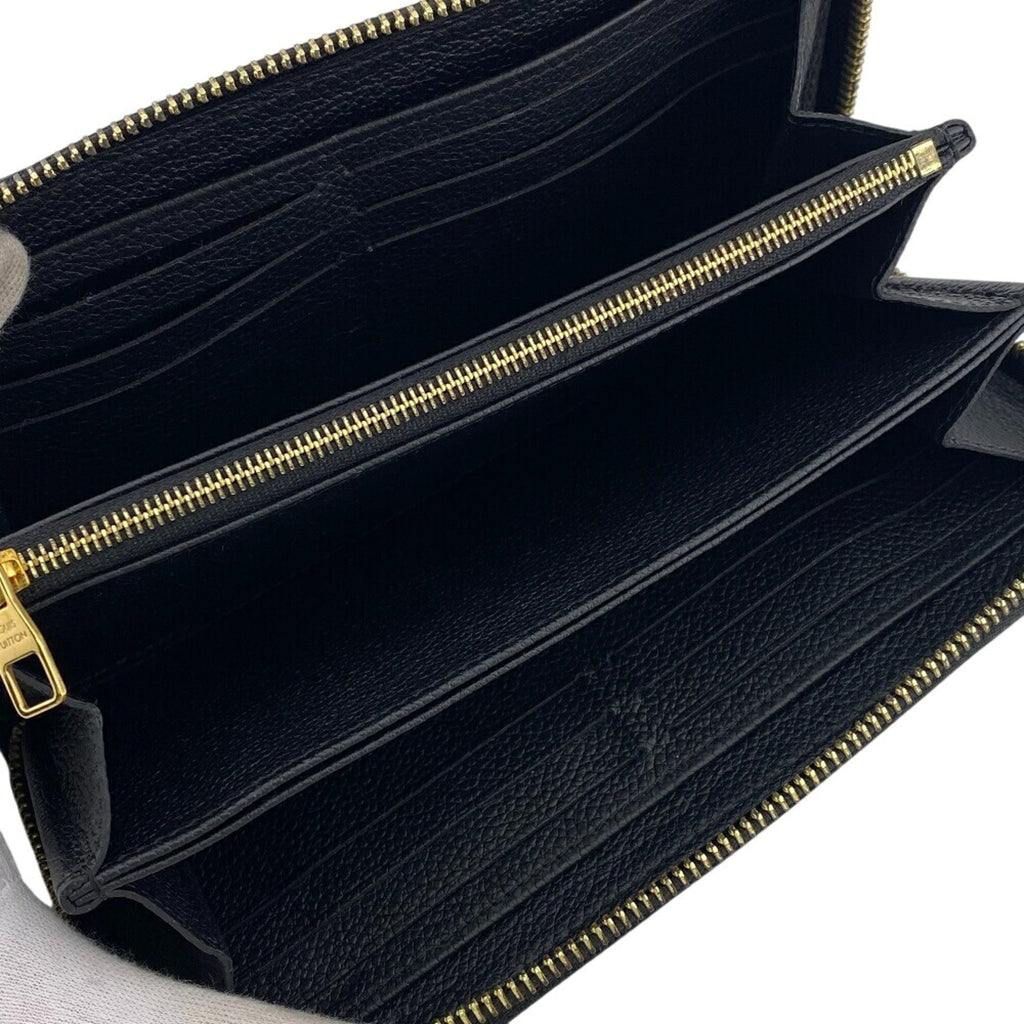 Louis Vuitton Beige Black Leather Long Wallet
