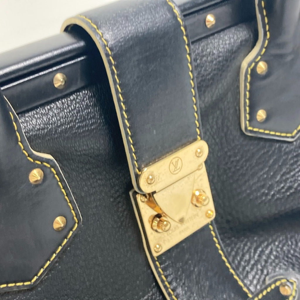 Louis Vuitton Black Noir Suhali Leather Handbag