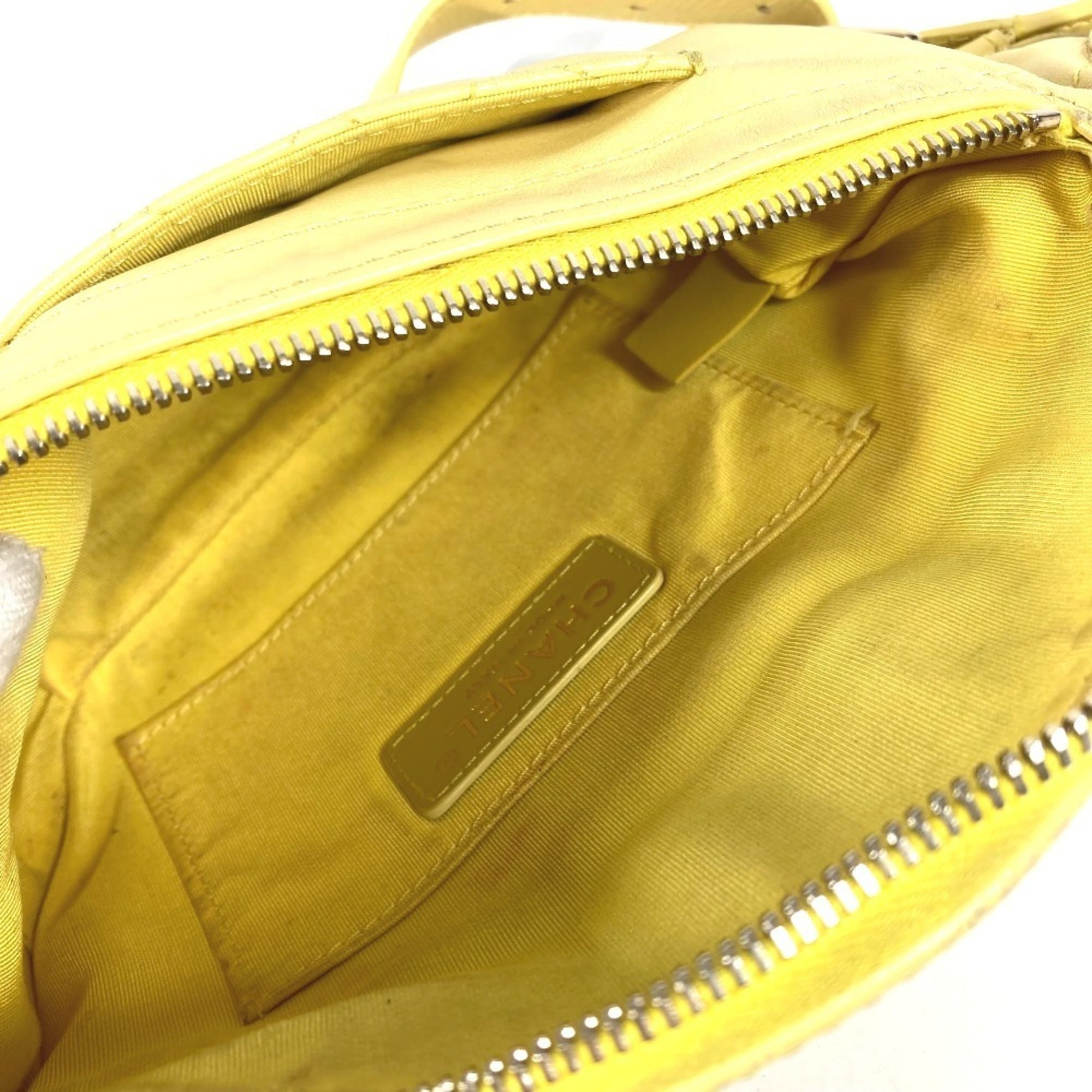 Chanel Matelasse Yellow Leather Sling Bag