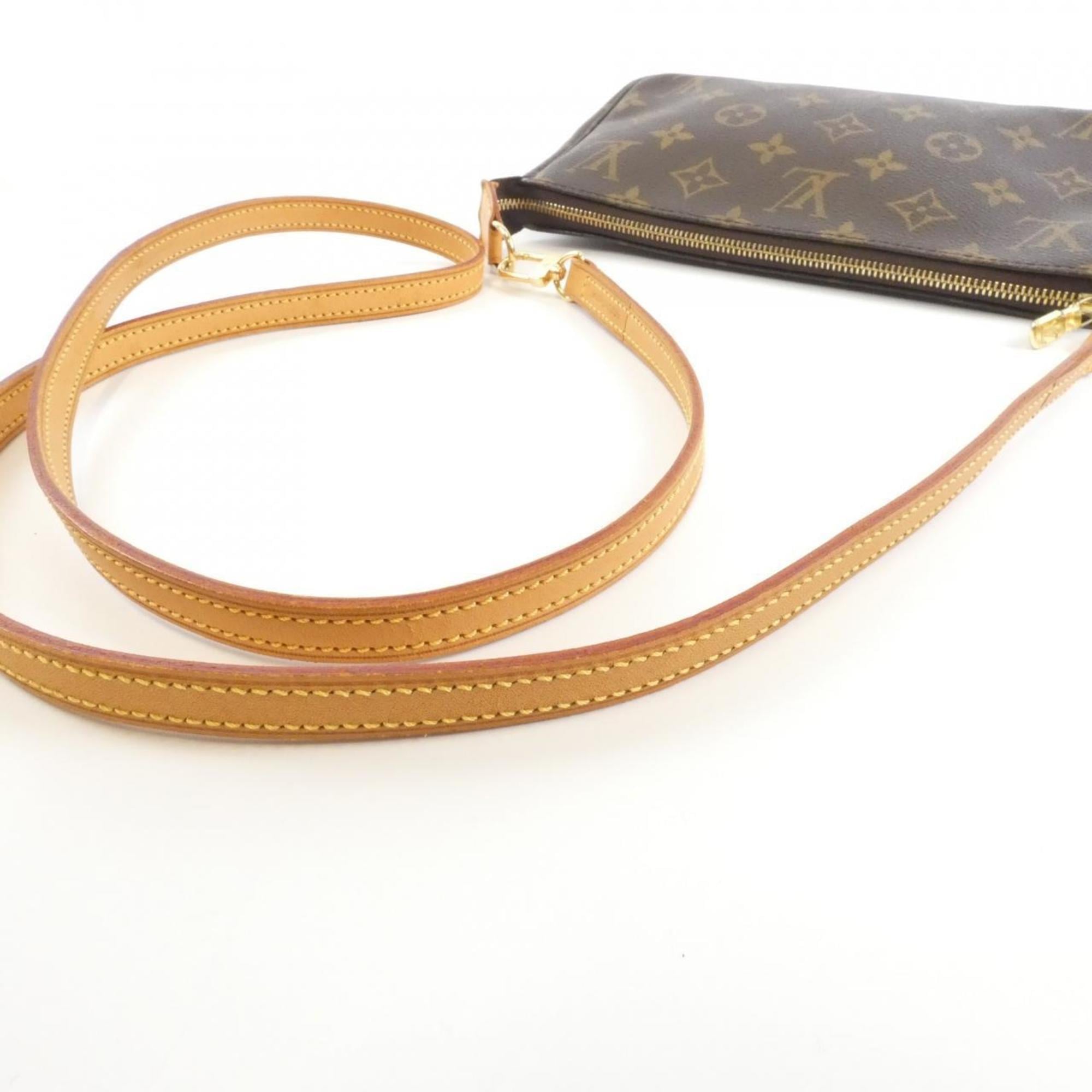 Louis Vuitton Marron Coated Canvas Pochette Pouch
