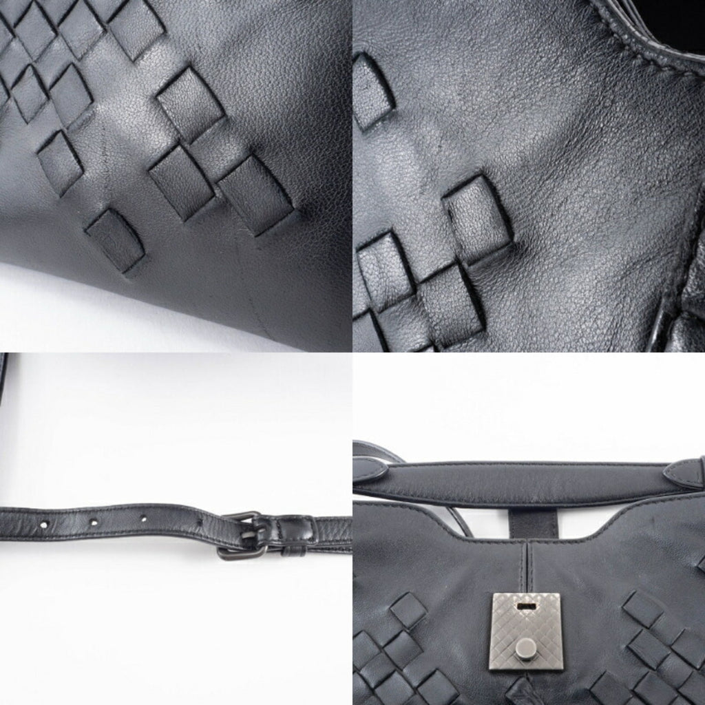 Bottega Veneta Black Leather Shoulder Bag
