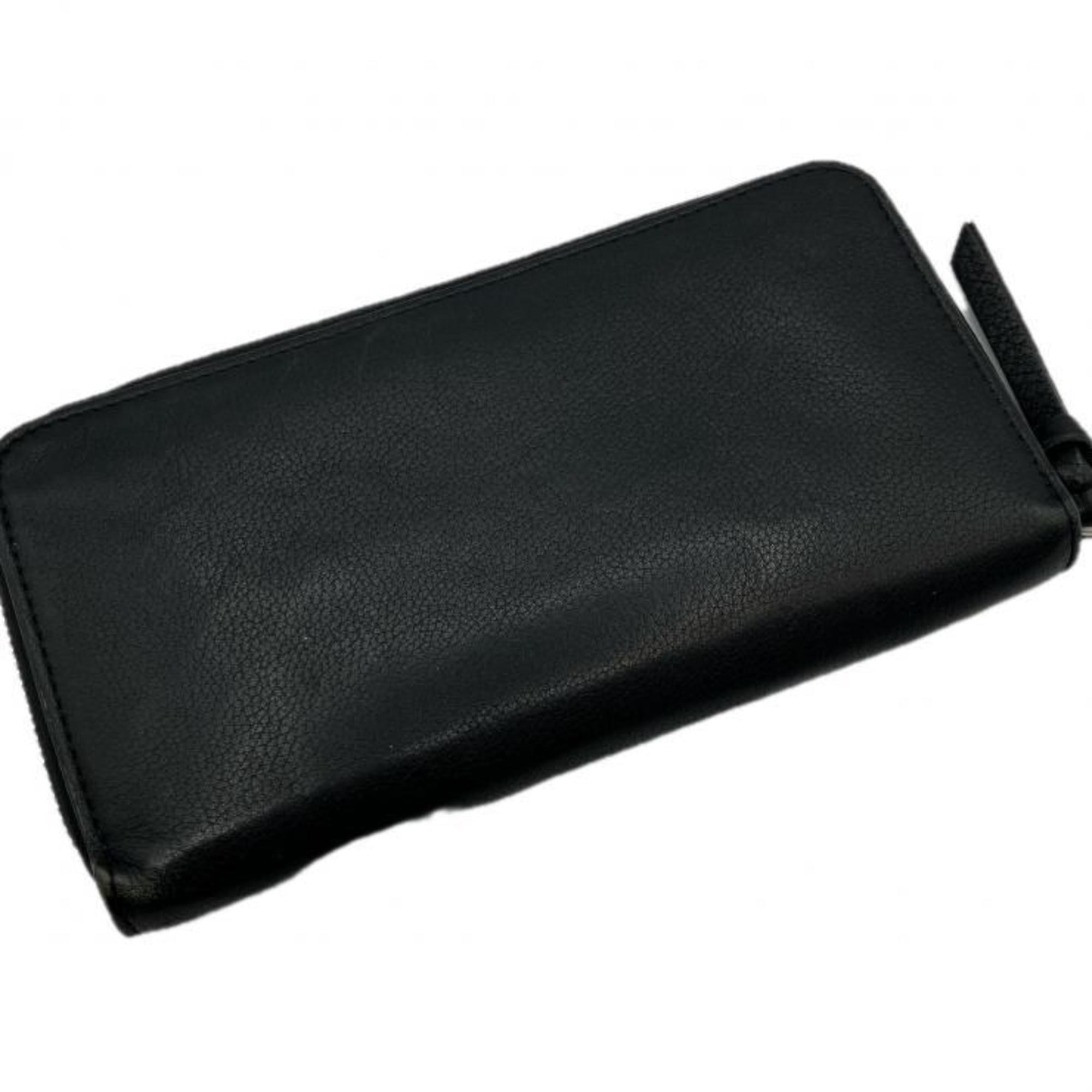 Louis Vuitton Black Noir Leather Long Wallet