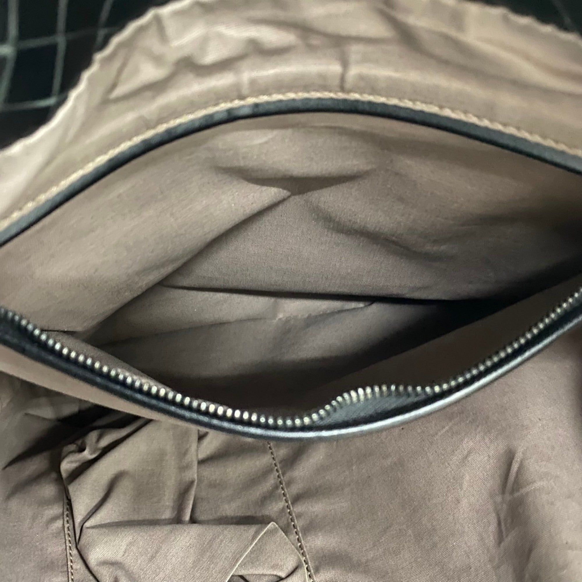 Bottega Veneta Black Leather Canvas Handbag Tote Bag