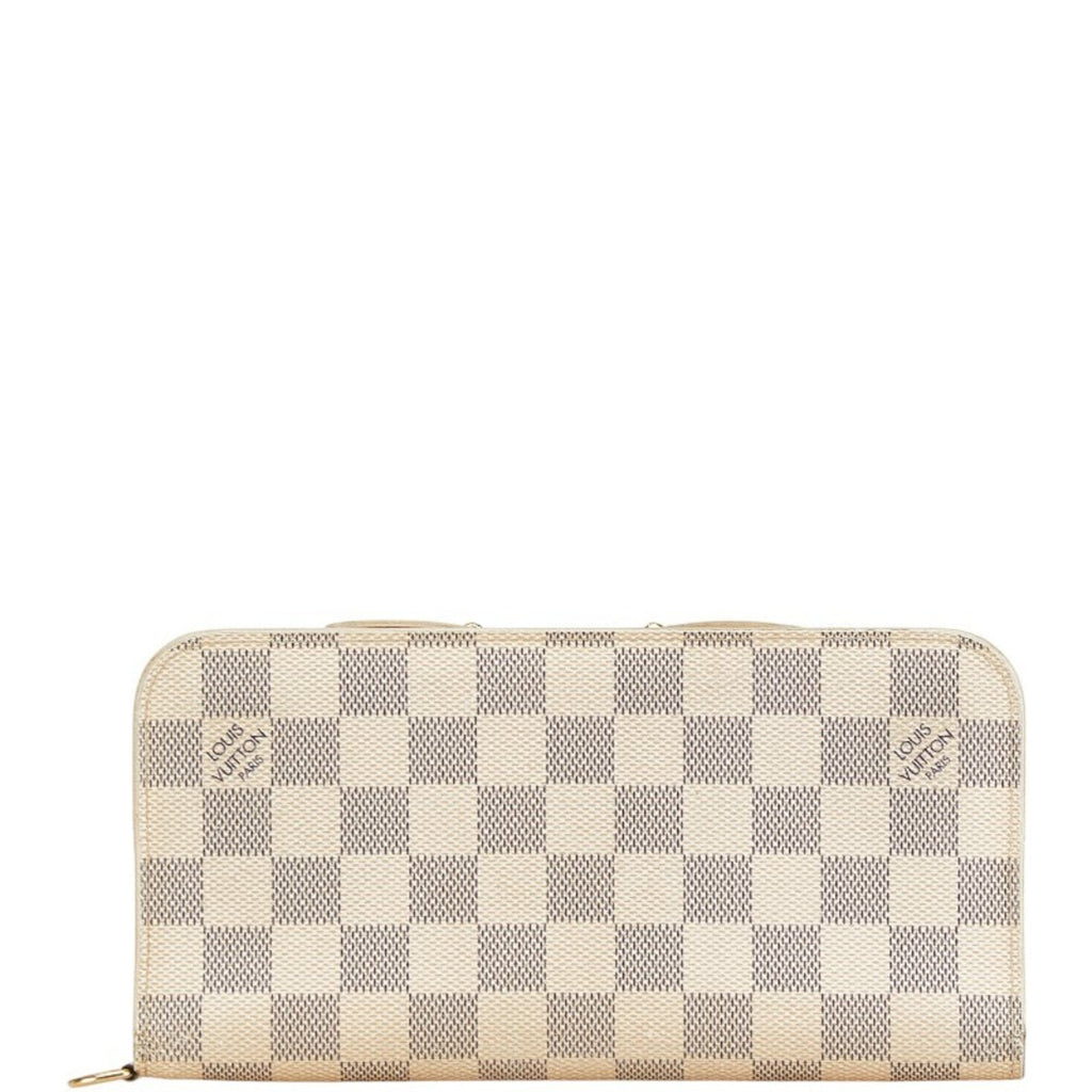 Louis Vuitton Damier Azur White Leather Long Wallet