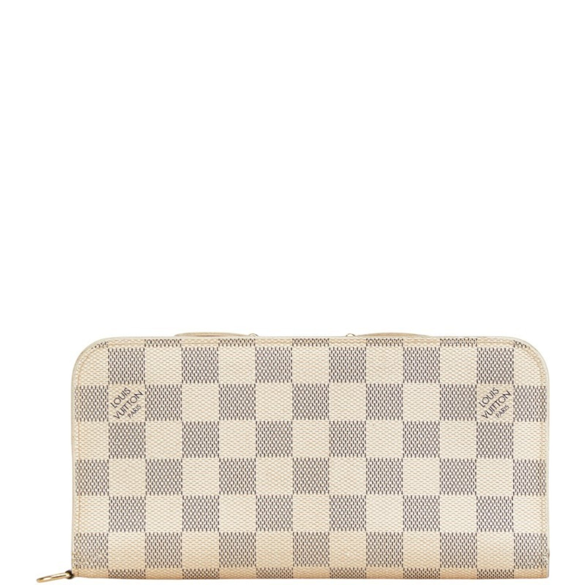 Louis Vuitton Damier Azur White Leather Long Wallet