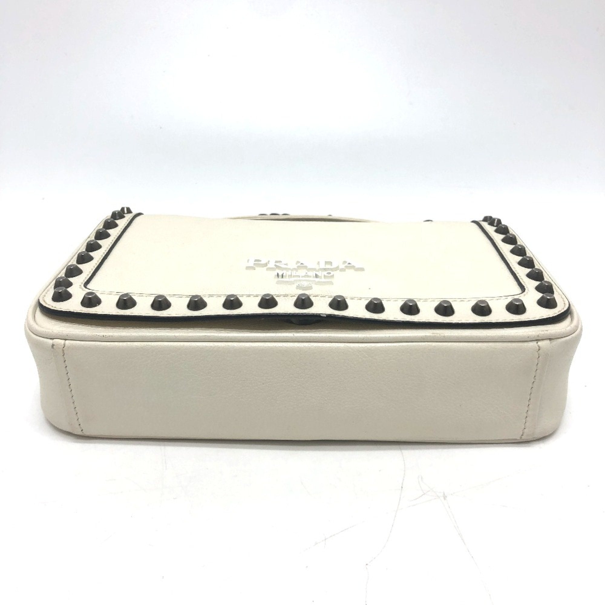 Prada White Leather Shoulder Bag