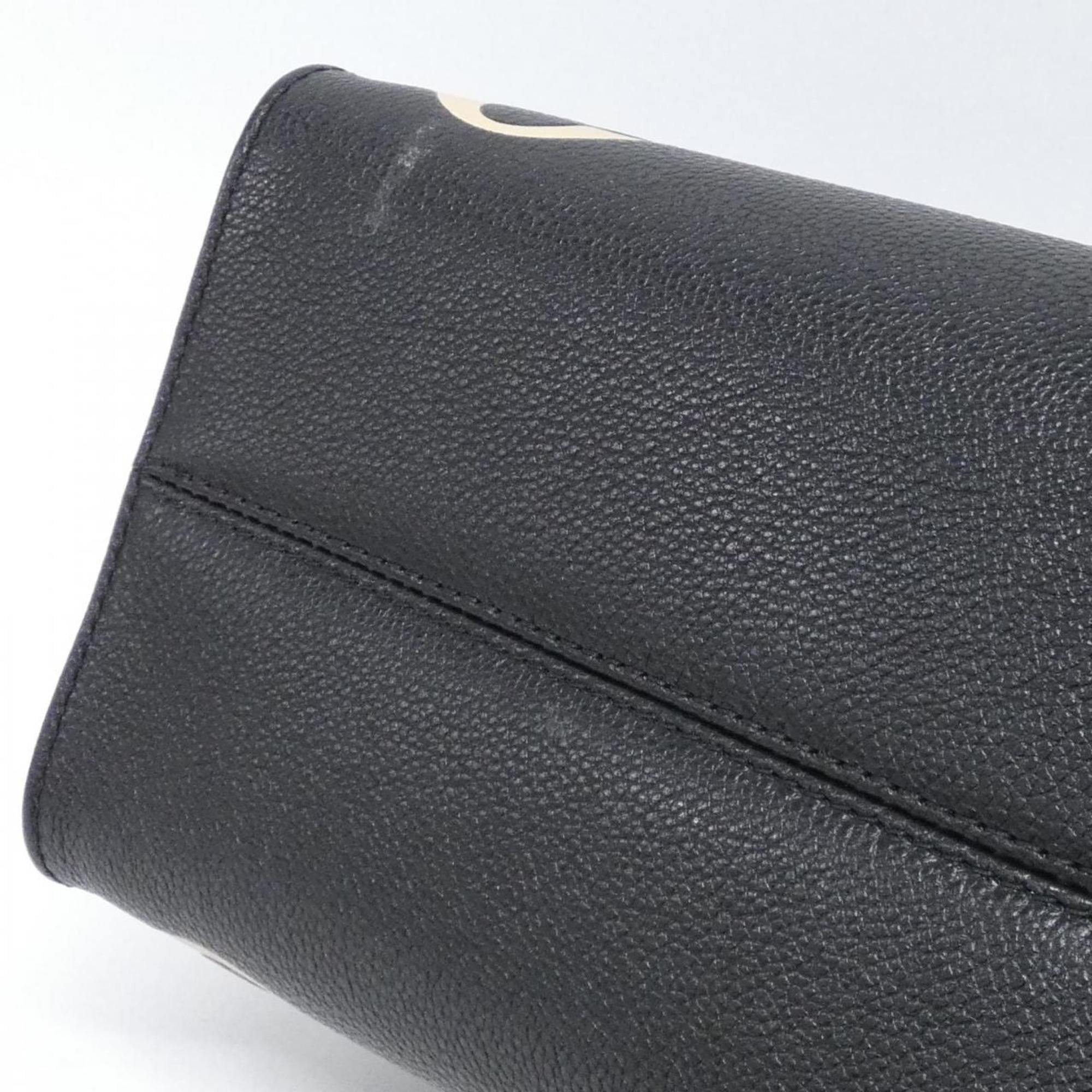 Louis Vuitton Beige Black Leather Handbag