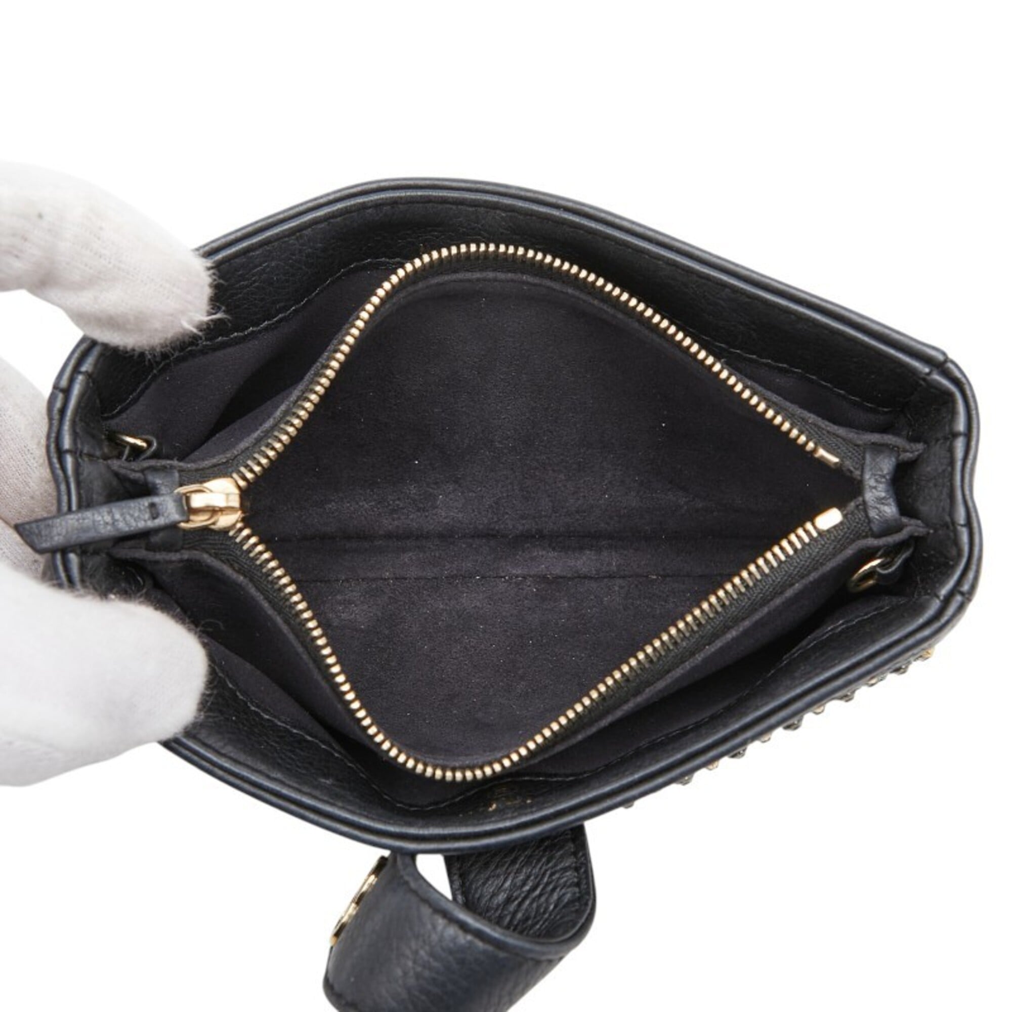 Chanel Black Leather Rhinestone Handbag