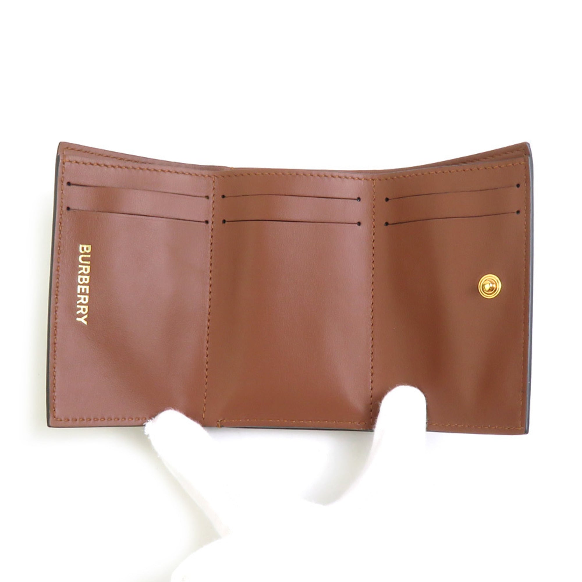 Burberry Brown Coated Canvas Wallet (Tri-Fold)