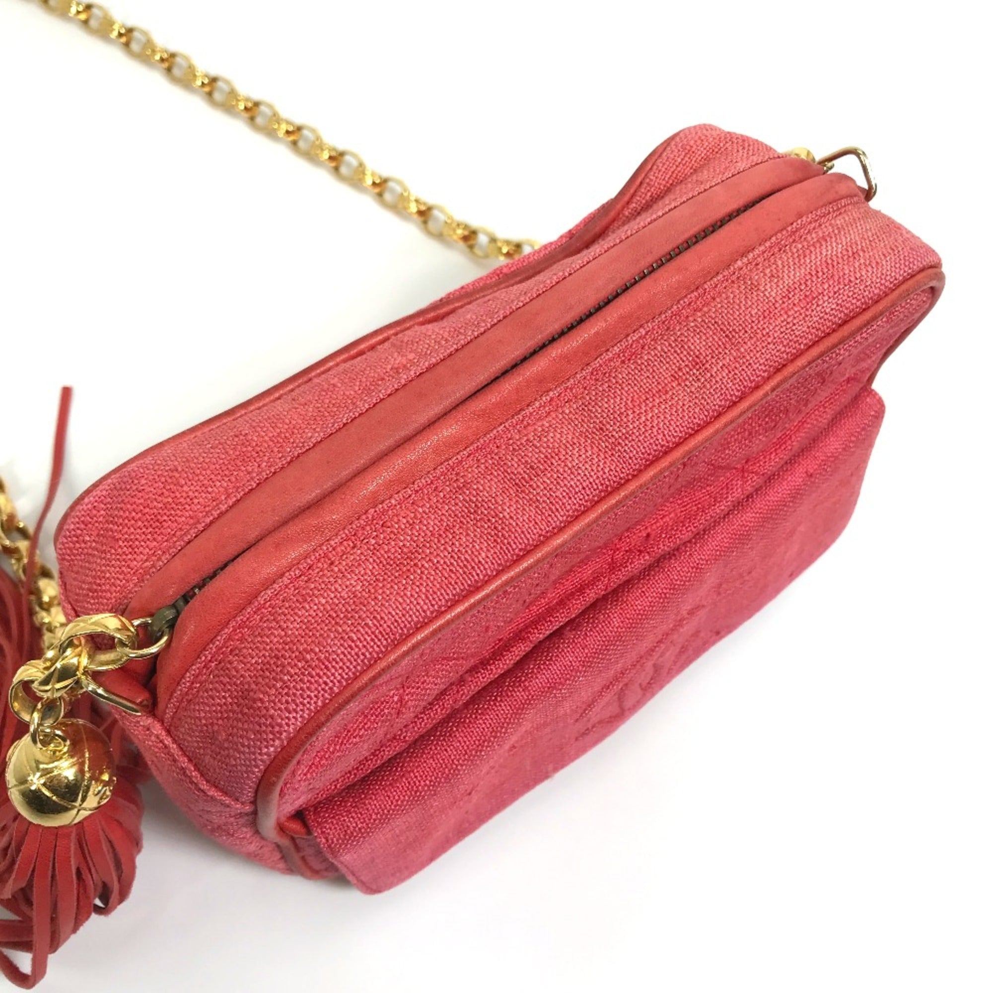 Chanel Red Cloth Shoulder Bag
