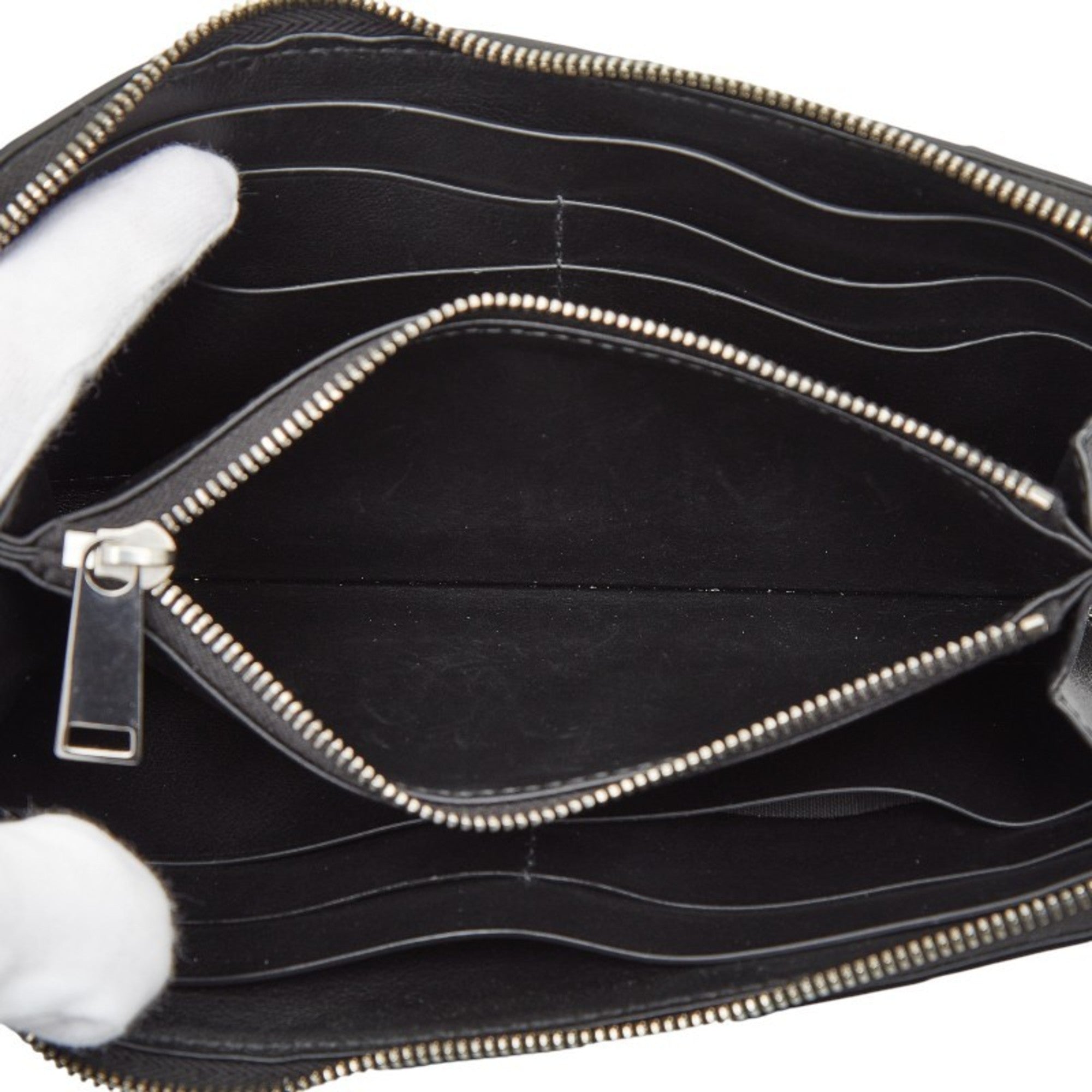 Bottega Veneta Black Intrecciato Leather Long Wallet (Bi-Fold)