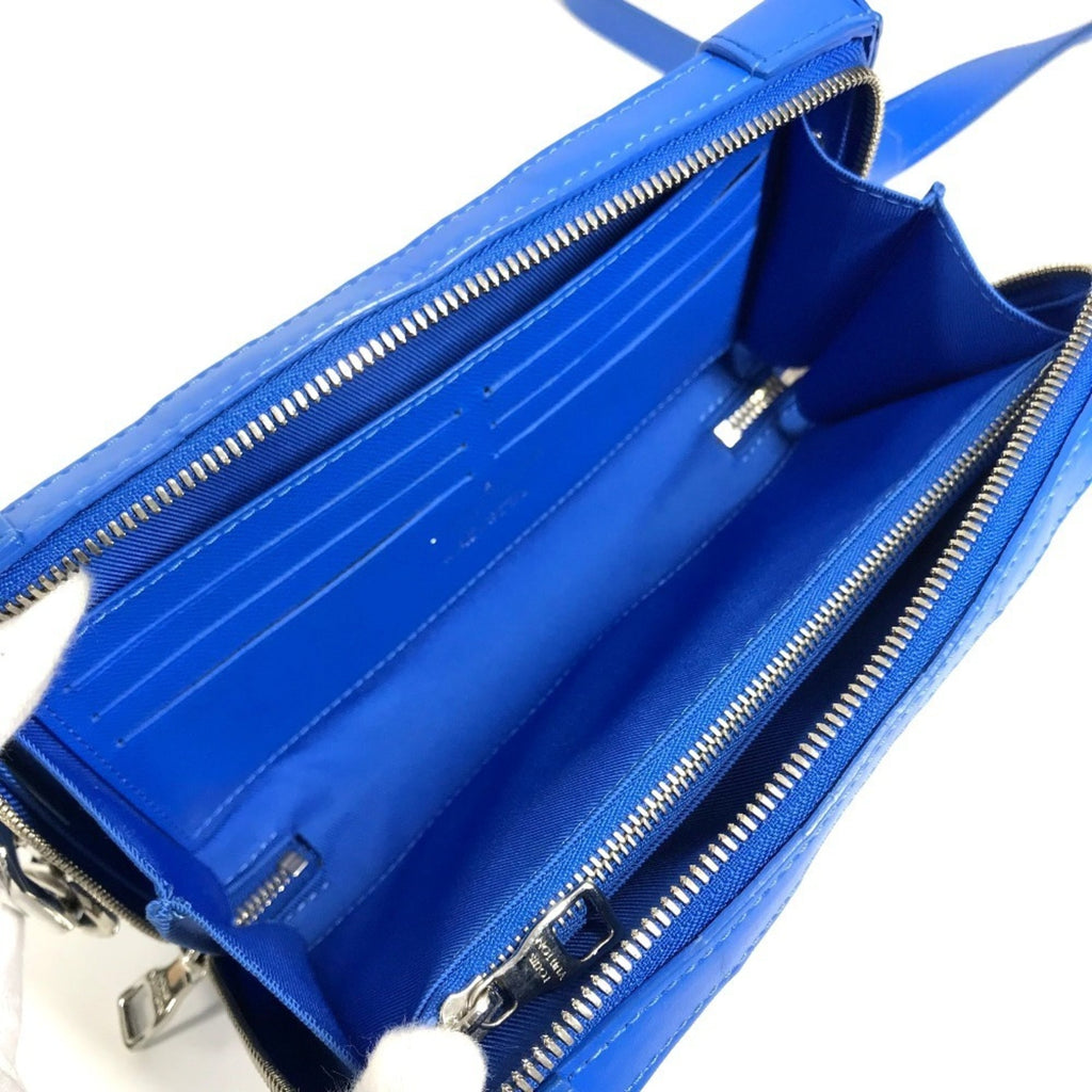Louis Vuitton Blue White Leather Clutch Bag Pochette Shoulder Bag