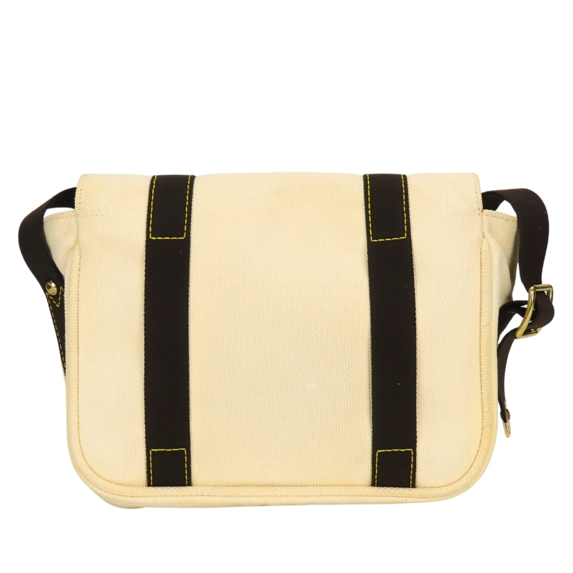 Louis Vuitton Brown Ecru Ivory Canvas Shoulder Bag