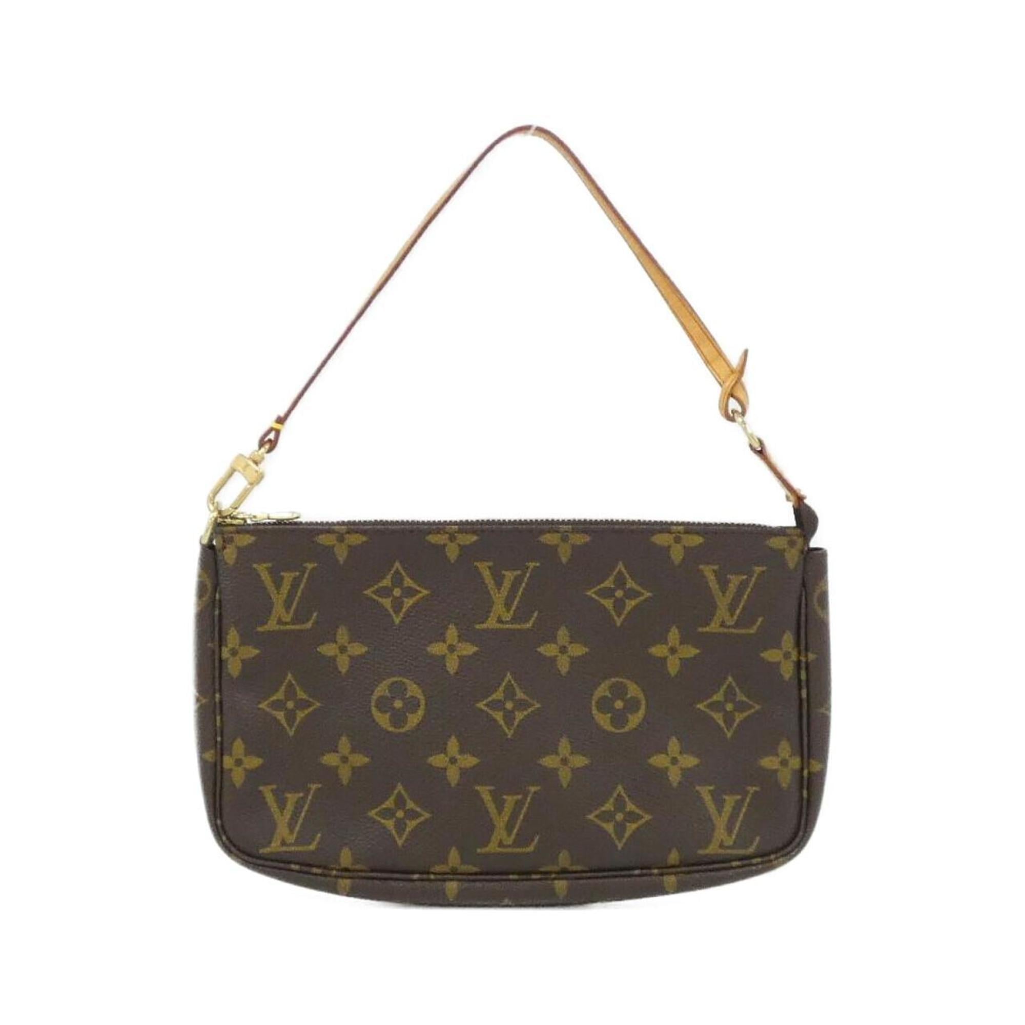 Louis Vuitton Marron Coated Canvas Pochette Pouch