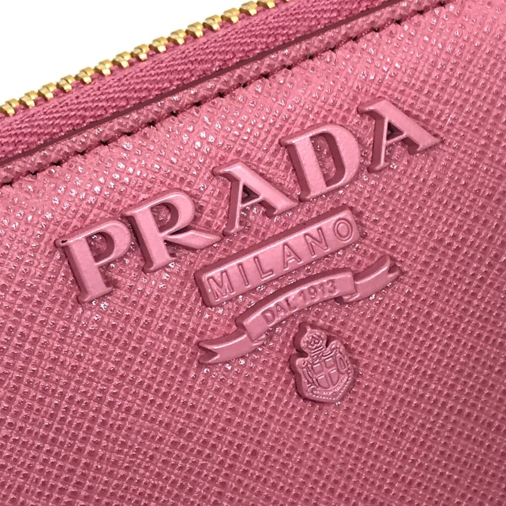Prada Saffiano Begonia Pink Leather Long Wallet (Bi-Fold)