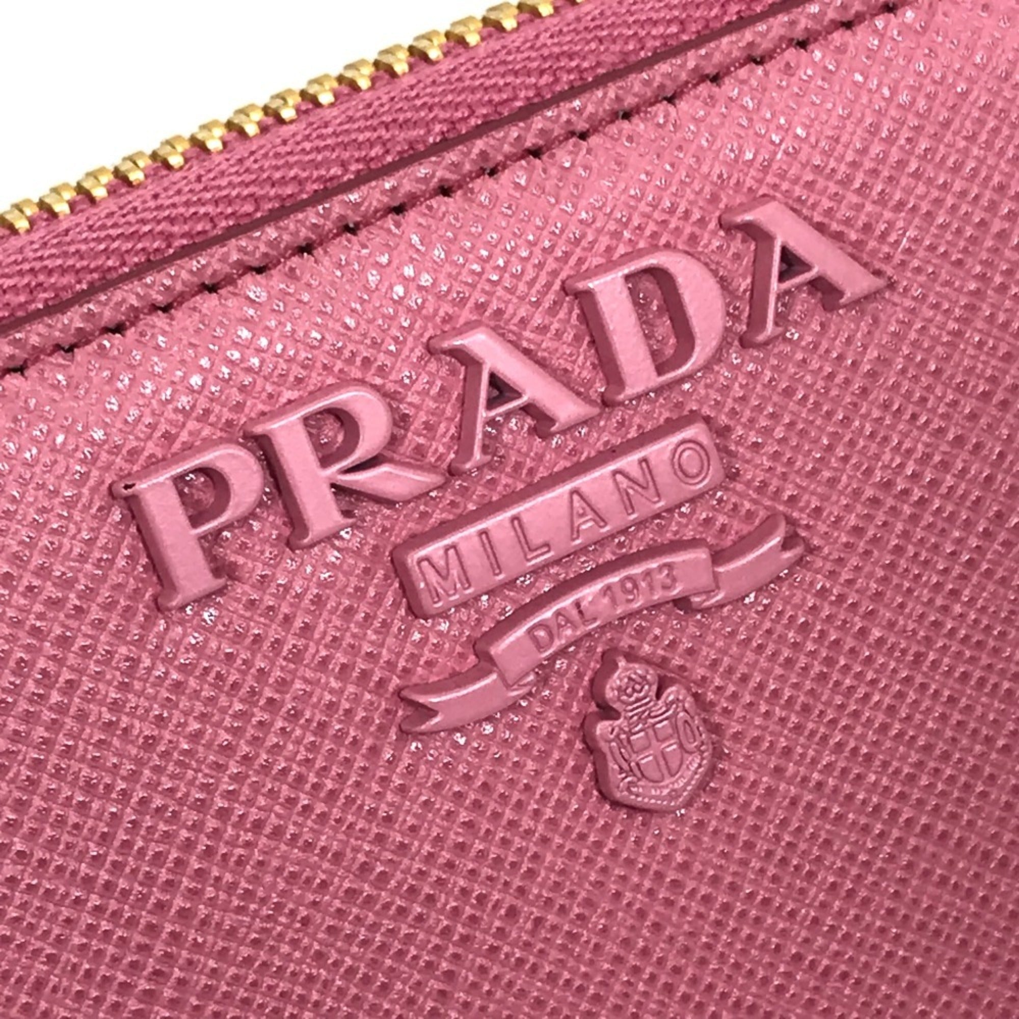 Prada Saffiano Begonia Pink Leather Long Wallet (Bi-Fold)