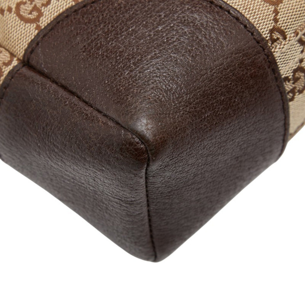 Gucci Brown Canvas Leather Shoulder Bag (Pre-Owned)