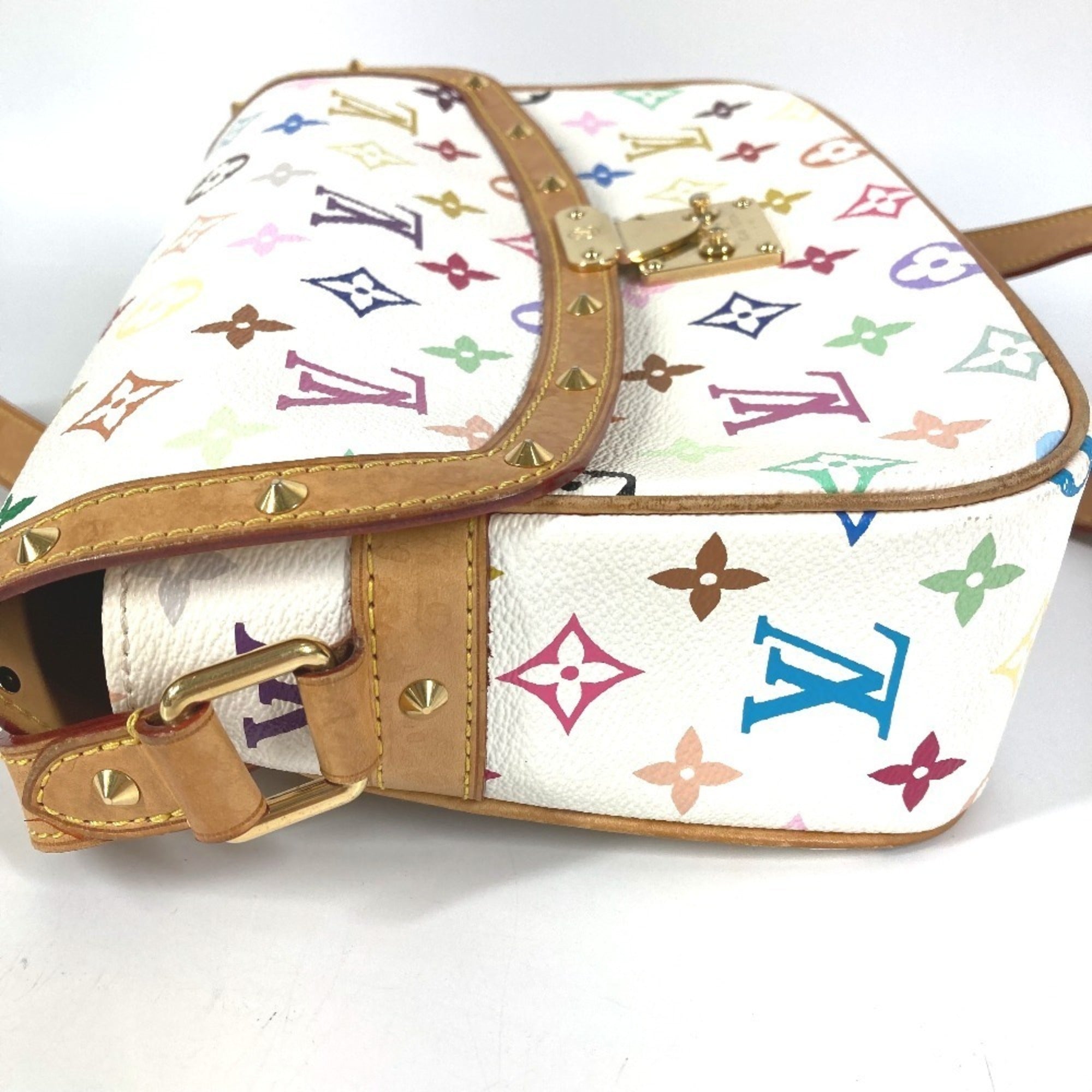 Louis Vuitton Blanc White Monogram Multicolore Pochette Shoulder Bag