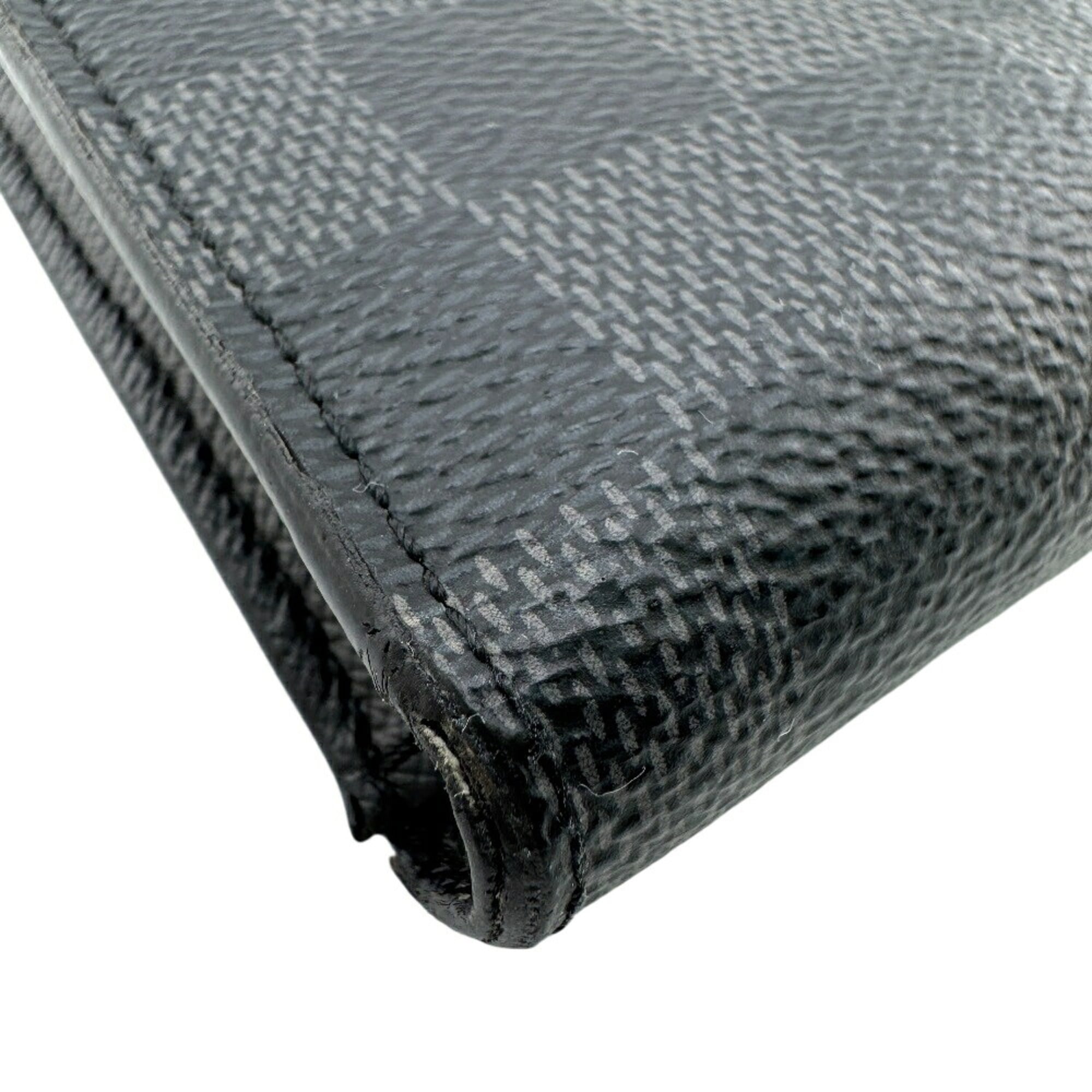 Louis Vuitton Black Gray Leather Wallet