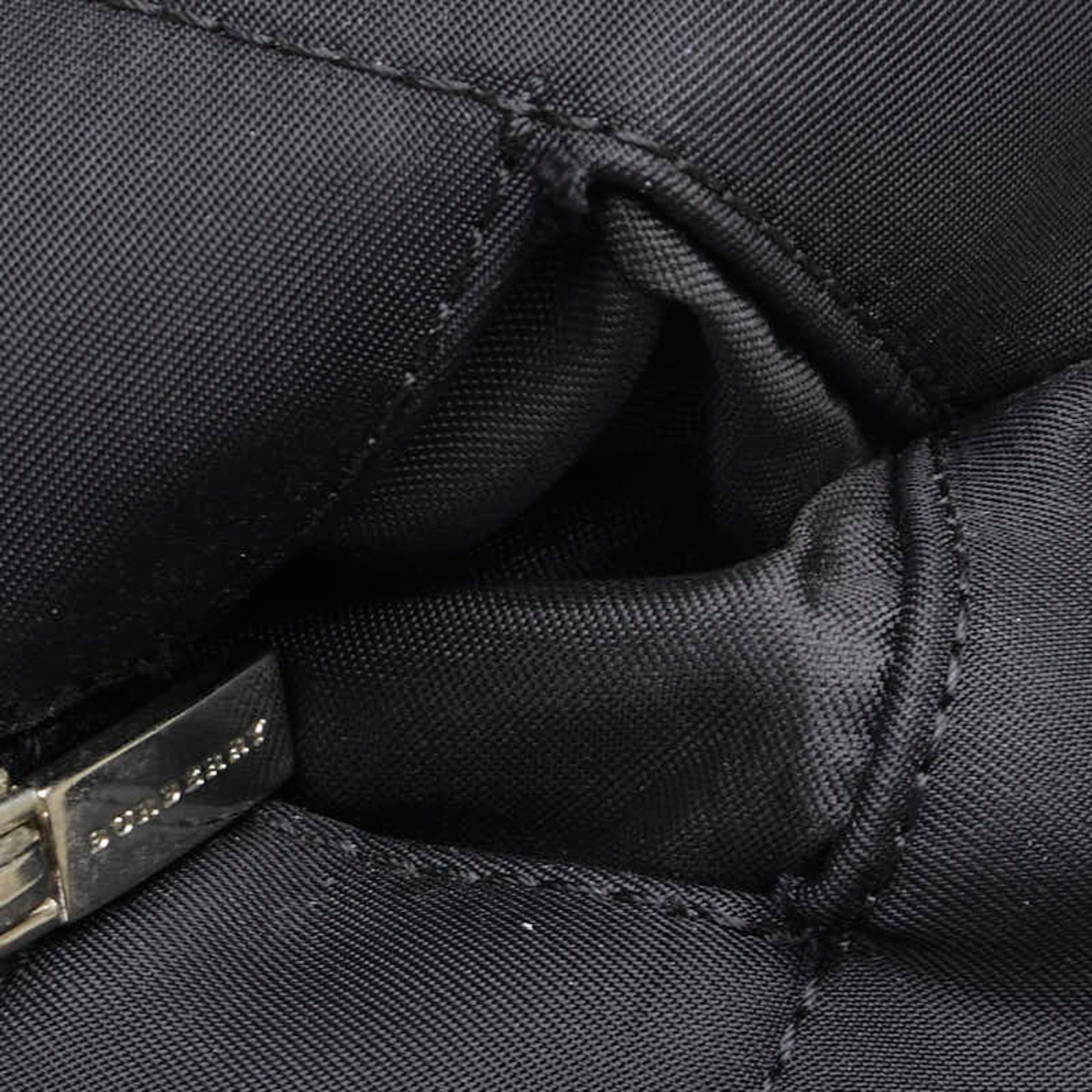 Burberry Beige Black Nylon Canvas Shoulder Bag Tote Bag