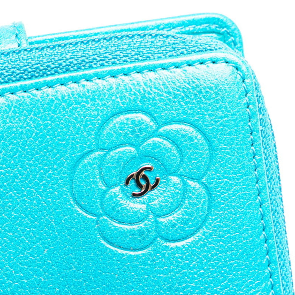 Chanel Light Blue Leather Wallet (Bi-Fold)