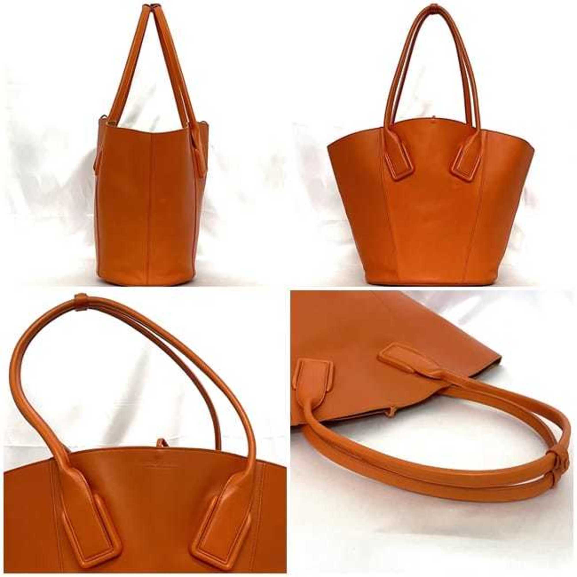 Bottega Veneta Orange Leather Basket Tote Bag