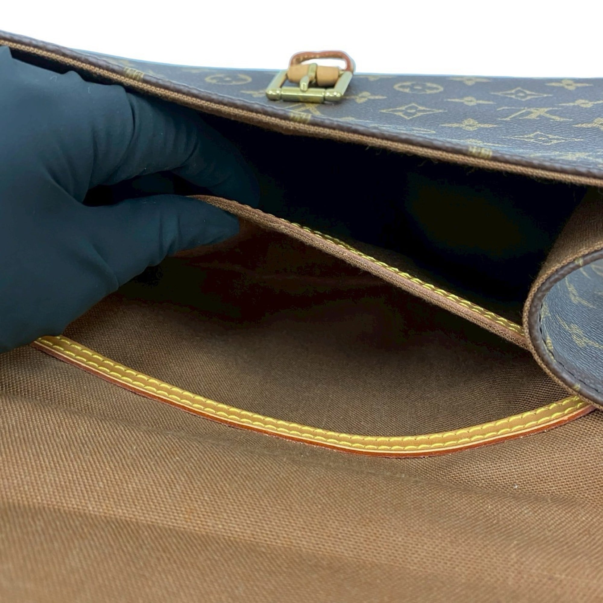 Louis Vuitton Brown Leather Pvc Handbag Shoulder Bag