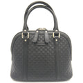 Gucci Black Micro Gg Leather Handbag Shoulder Bag (Pre-Owned)